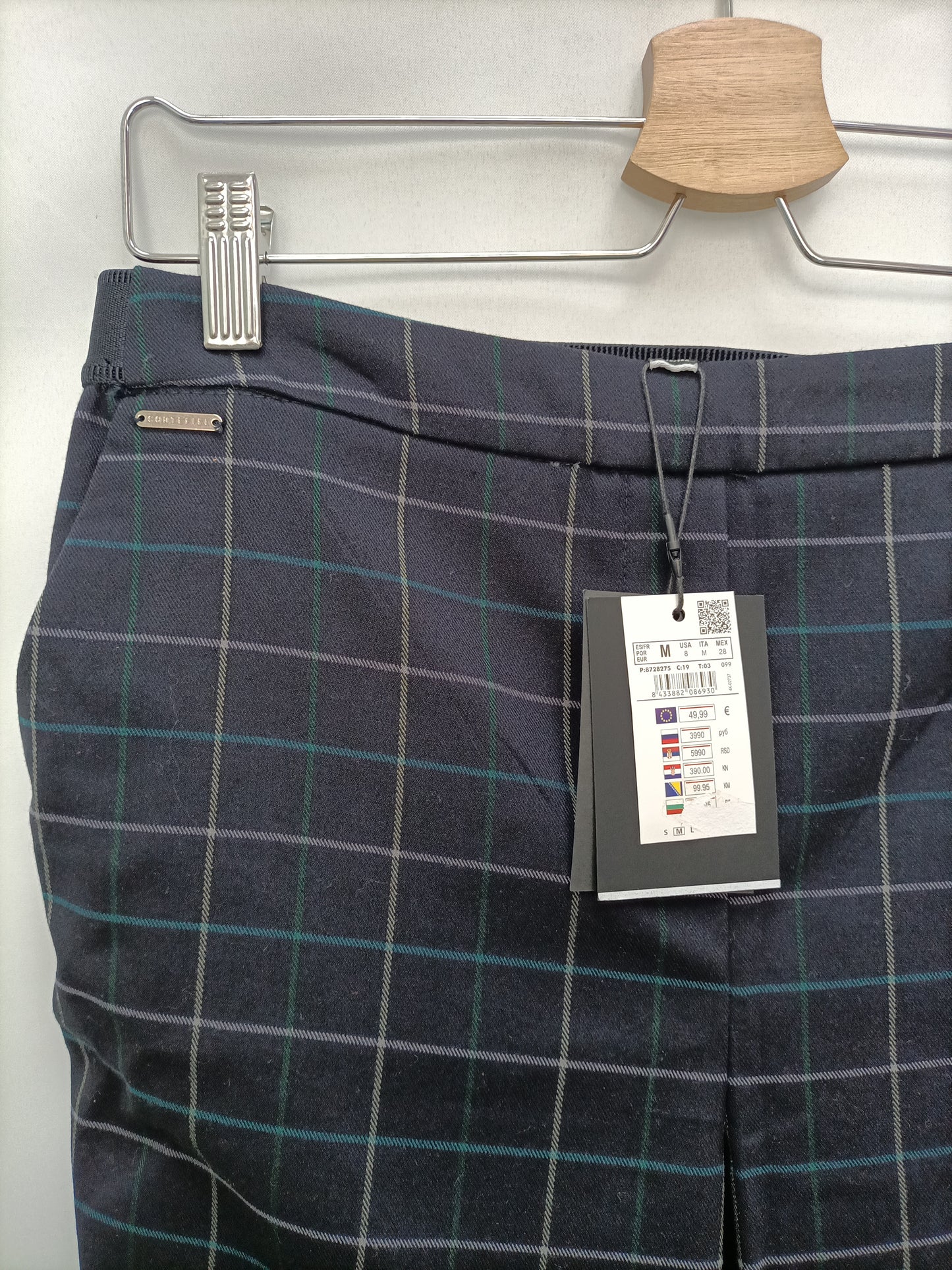 Market. CORTEFIEL. Pantalón azul cuadros T.m