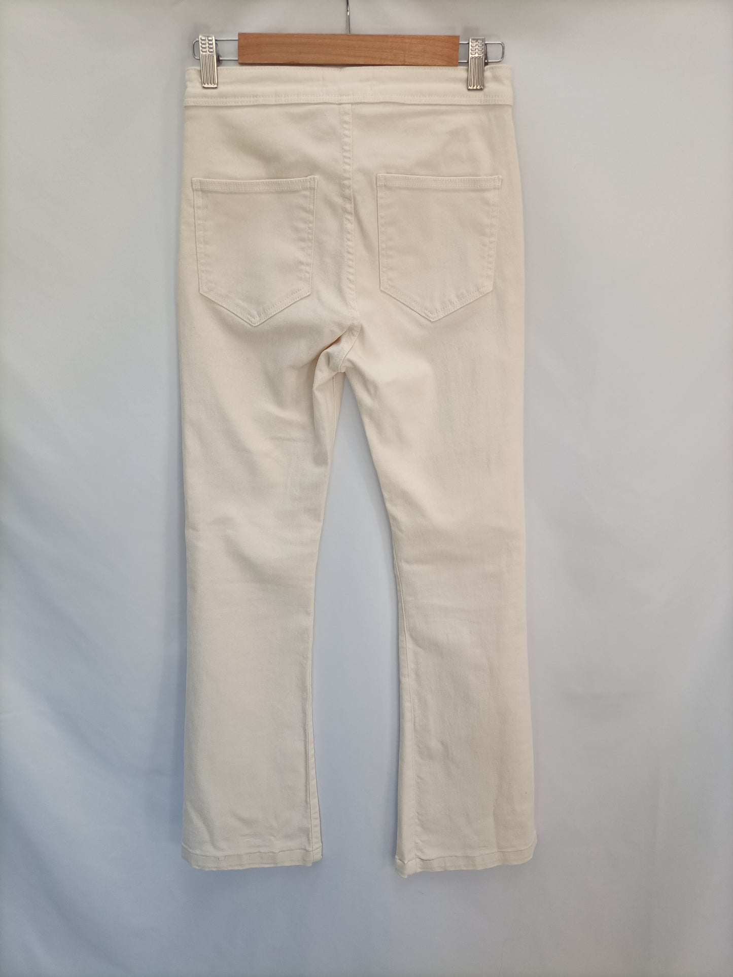 BERSHKA. Beige denim trousers, size 38