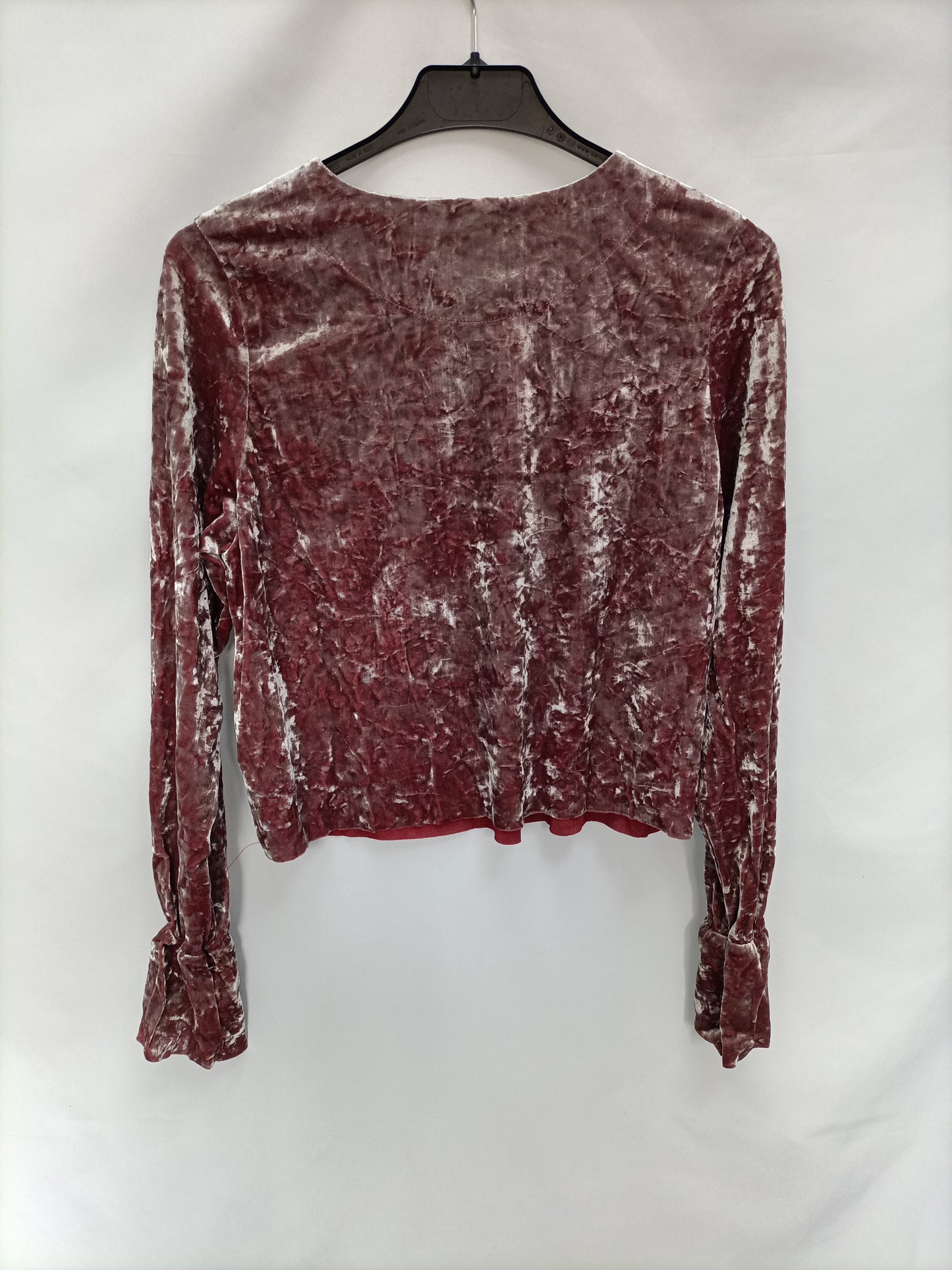ZARA.Top terciopelo rosa T.s