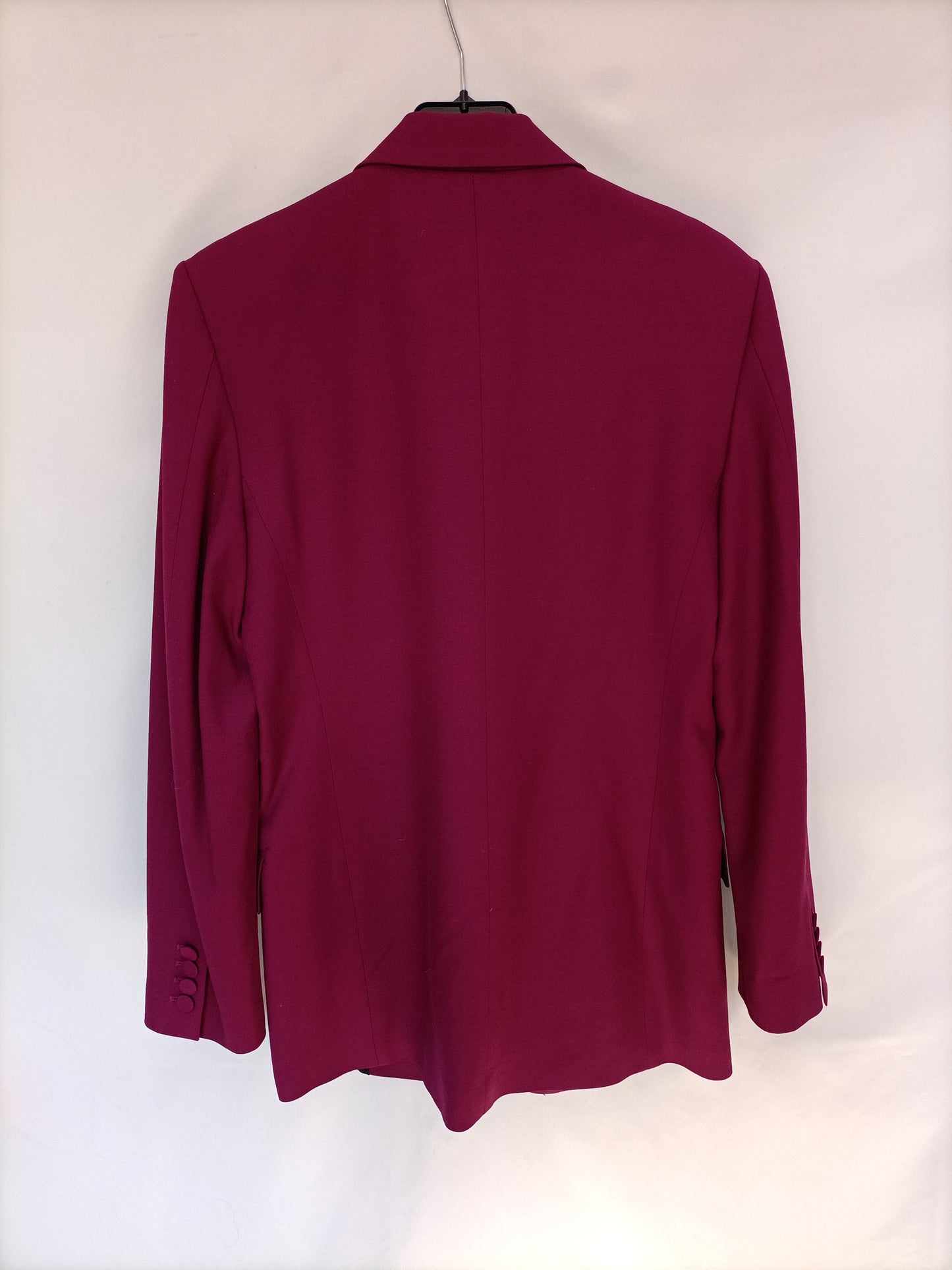 ZARA. Blazer larga vino T.xs