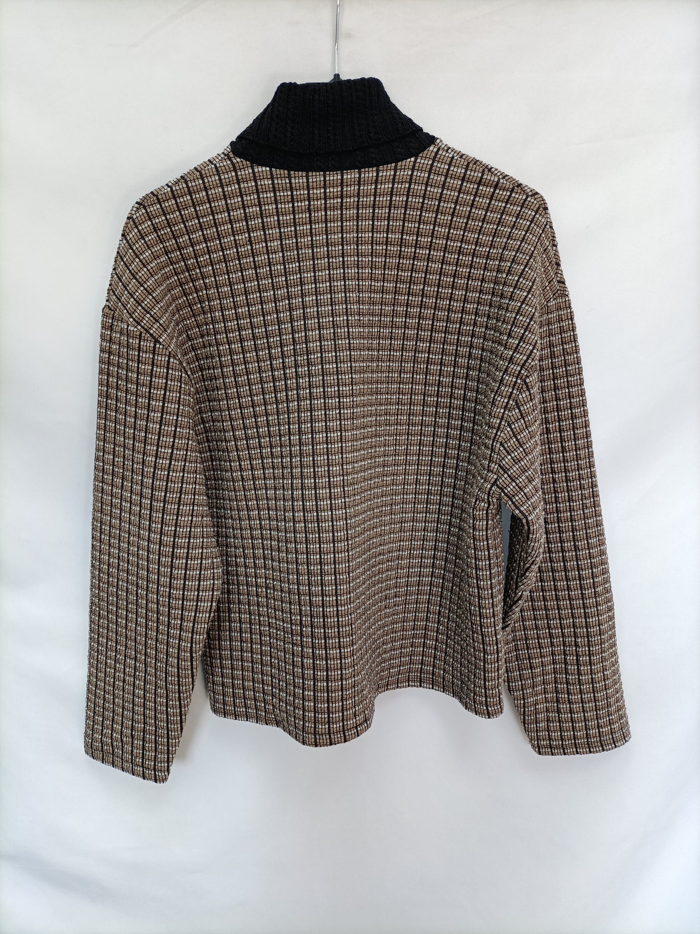 ZARA. Top cuadros textura T.m