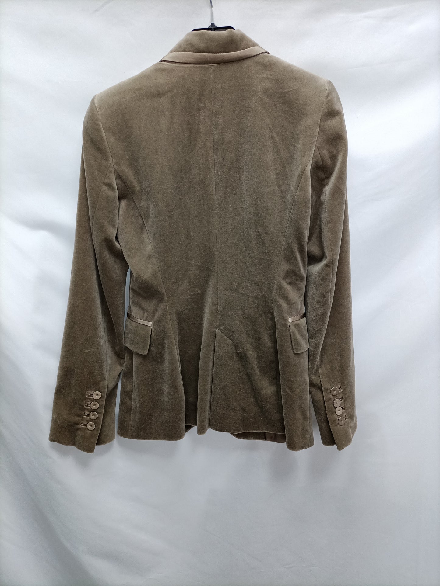 ZARA. Blazer terciopelo beige T.36