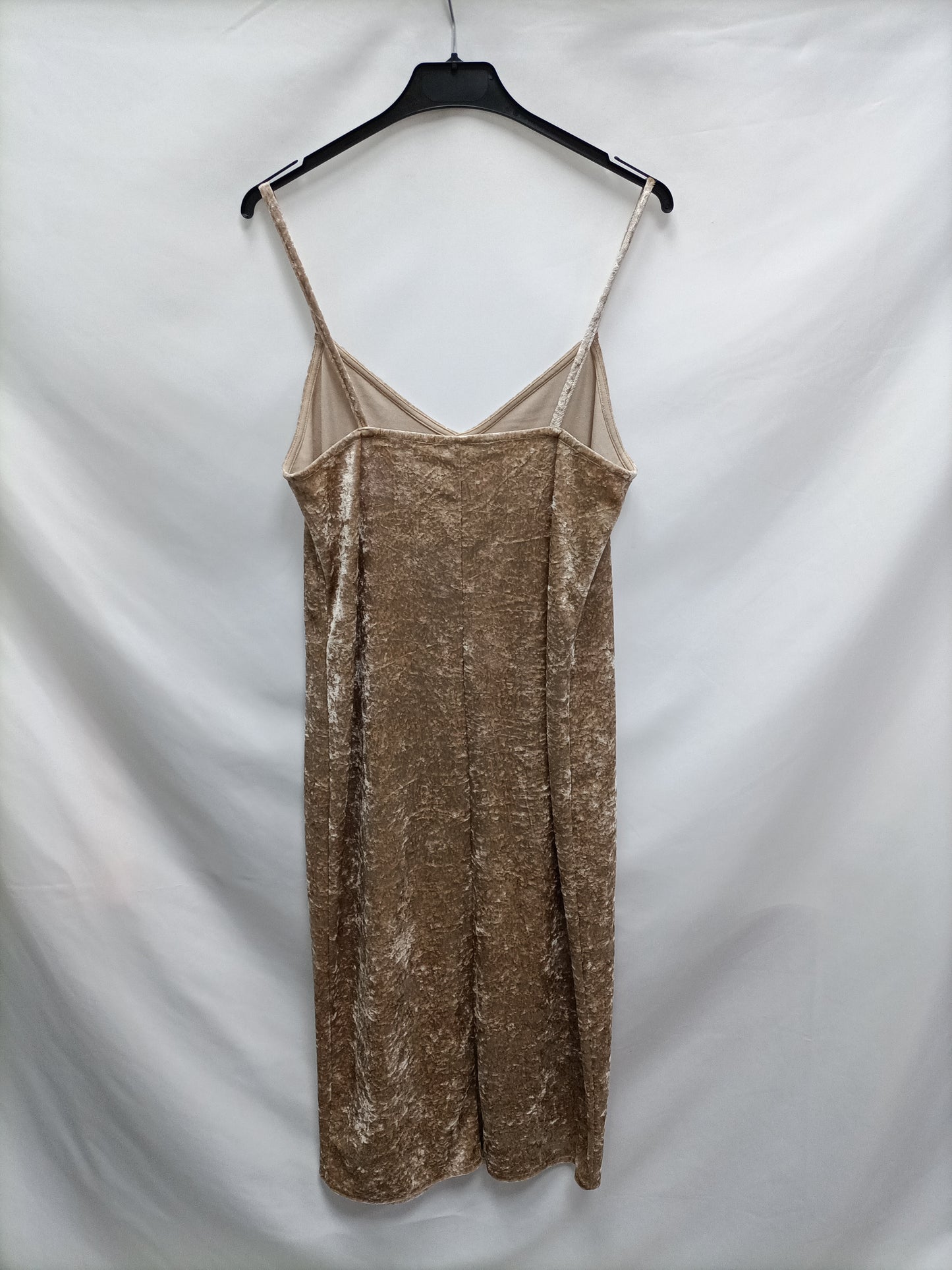 MANGO. Vestido midi terciopelo T.s