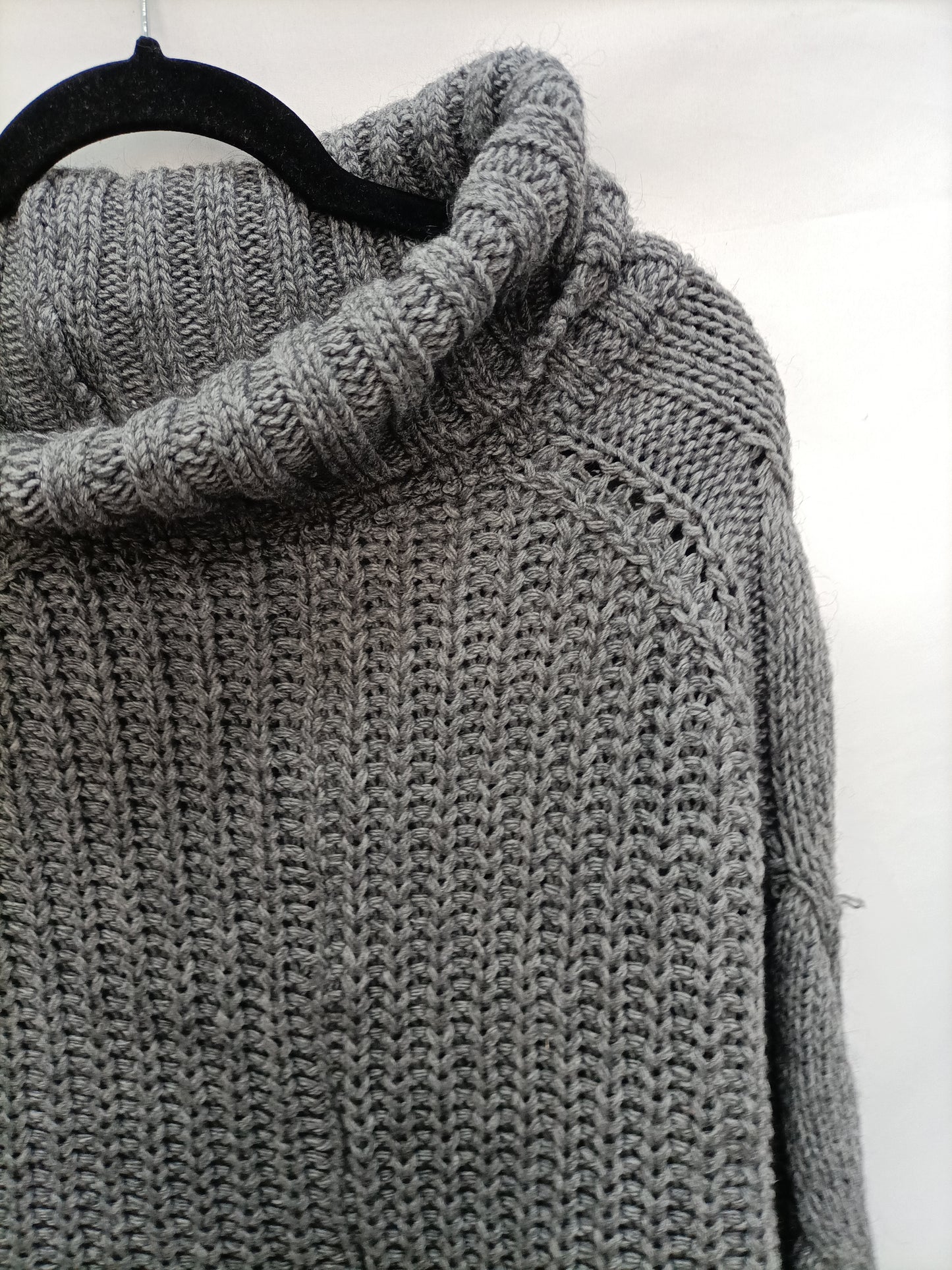 OTRAS. Poncho gris punto T.u