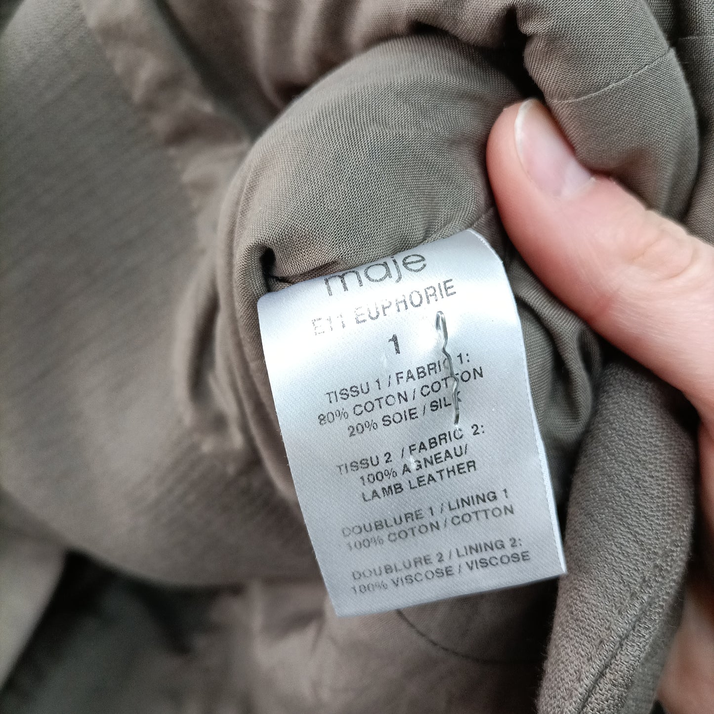 MAJE. Cazadora doble textura T.1(s)