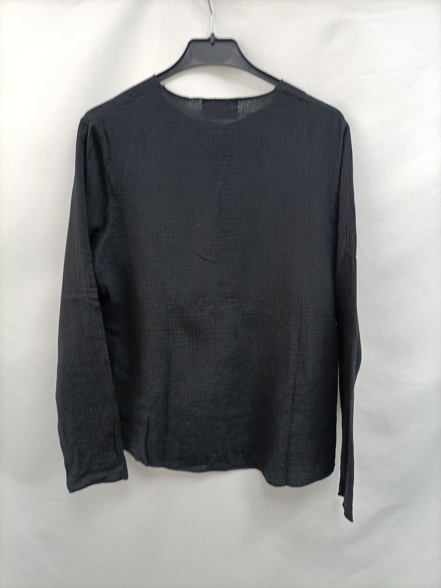 BEATRIZ FUREST. Camisa negra algodón T.38