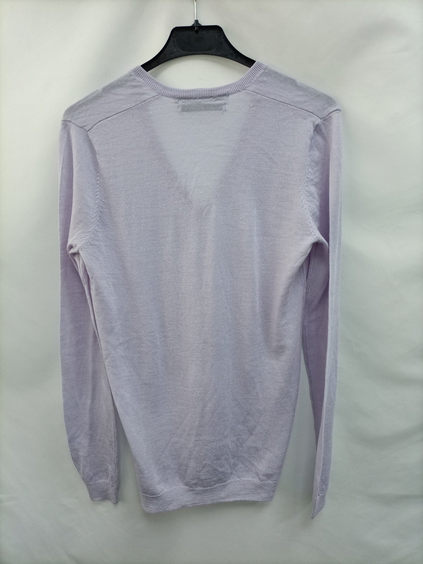 ZARA.Jersey cuello pico malva T.m