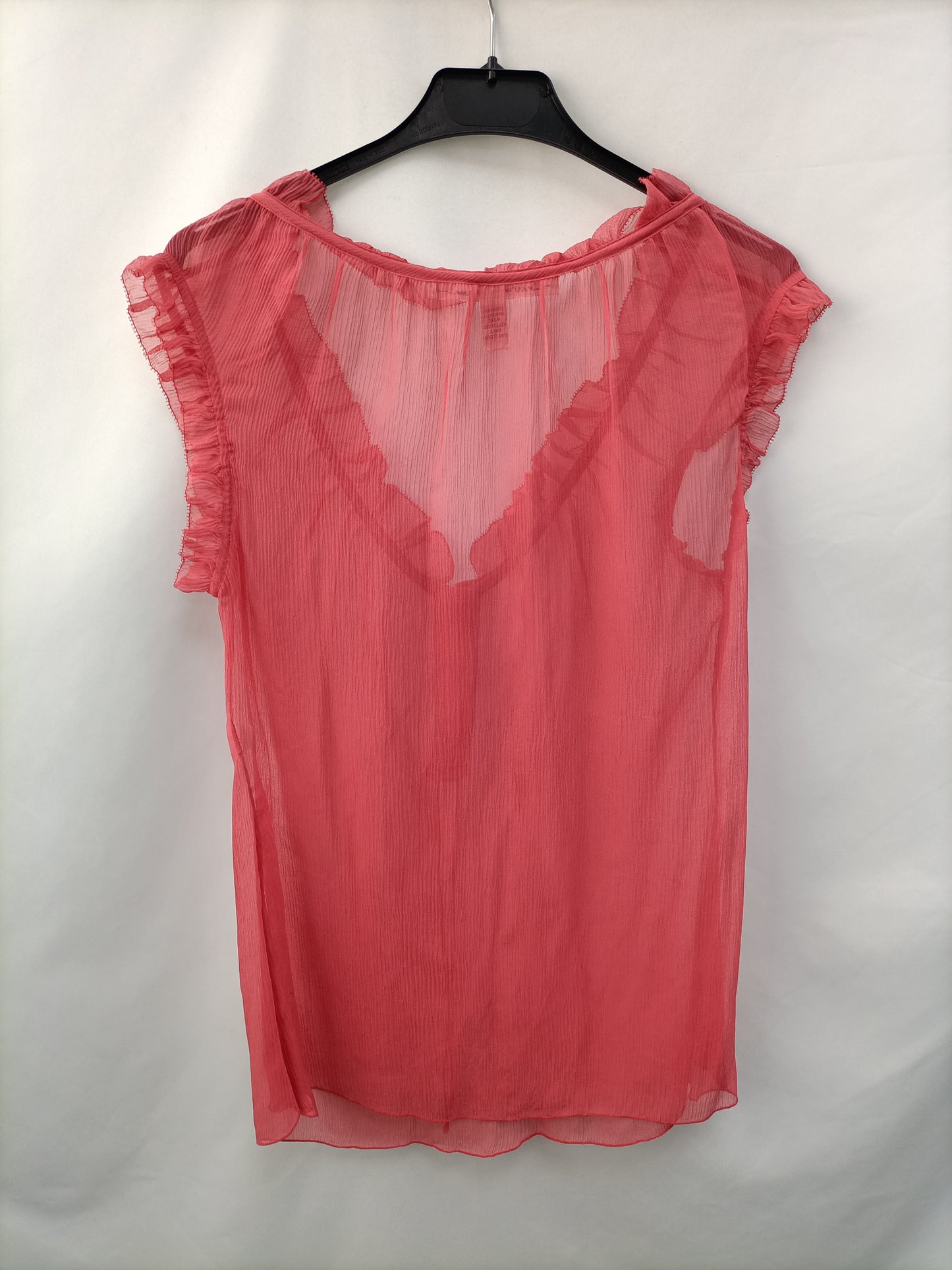 DIANE VON FURSTENBERGS. Blusa seda rosa T.6(m)