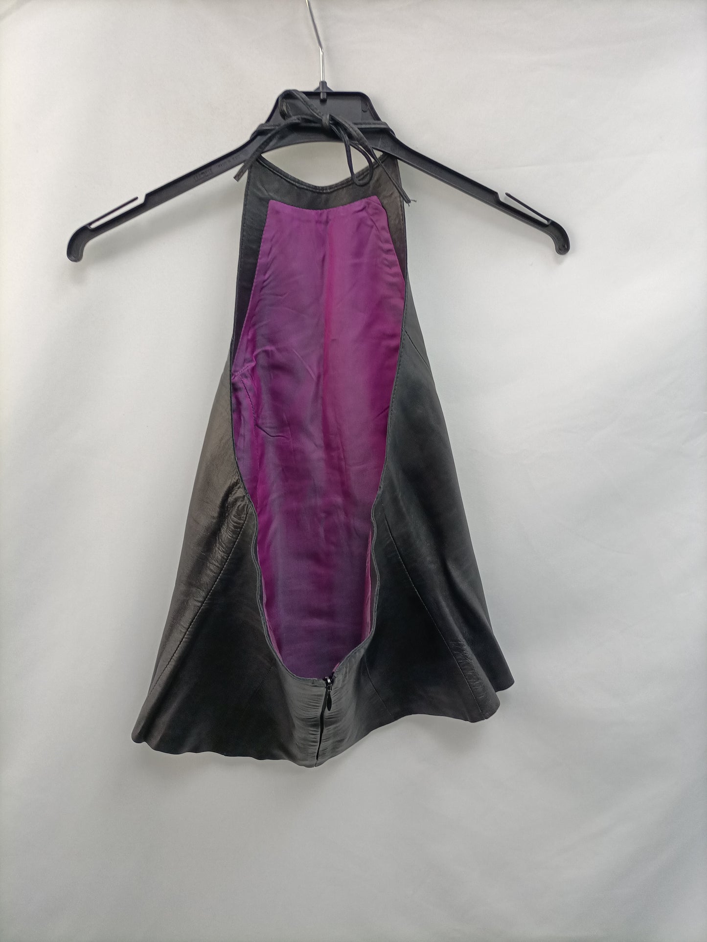 PIAMONTE. Top negro piel T. 38