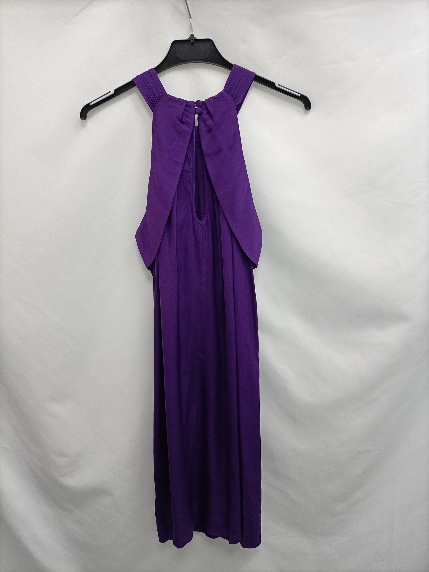 BANANA REPUBLIC. Vestido morado seda T.8(m)