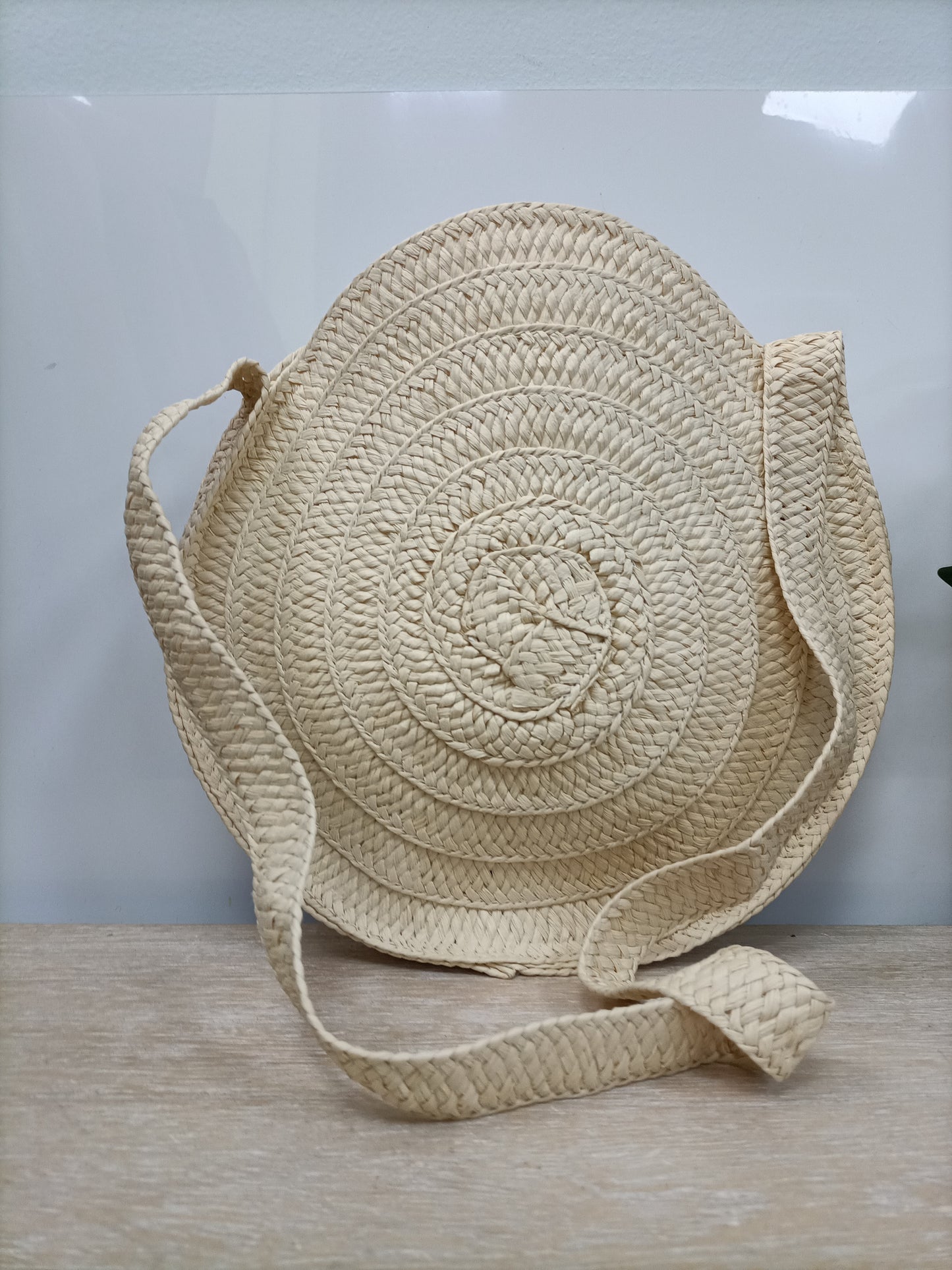 OTHERS. Beige raffia bag