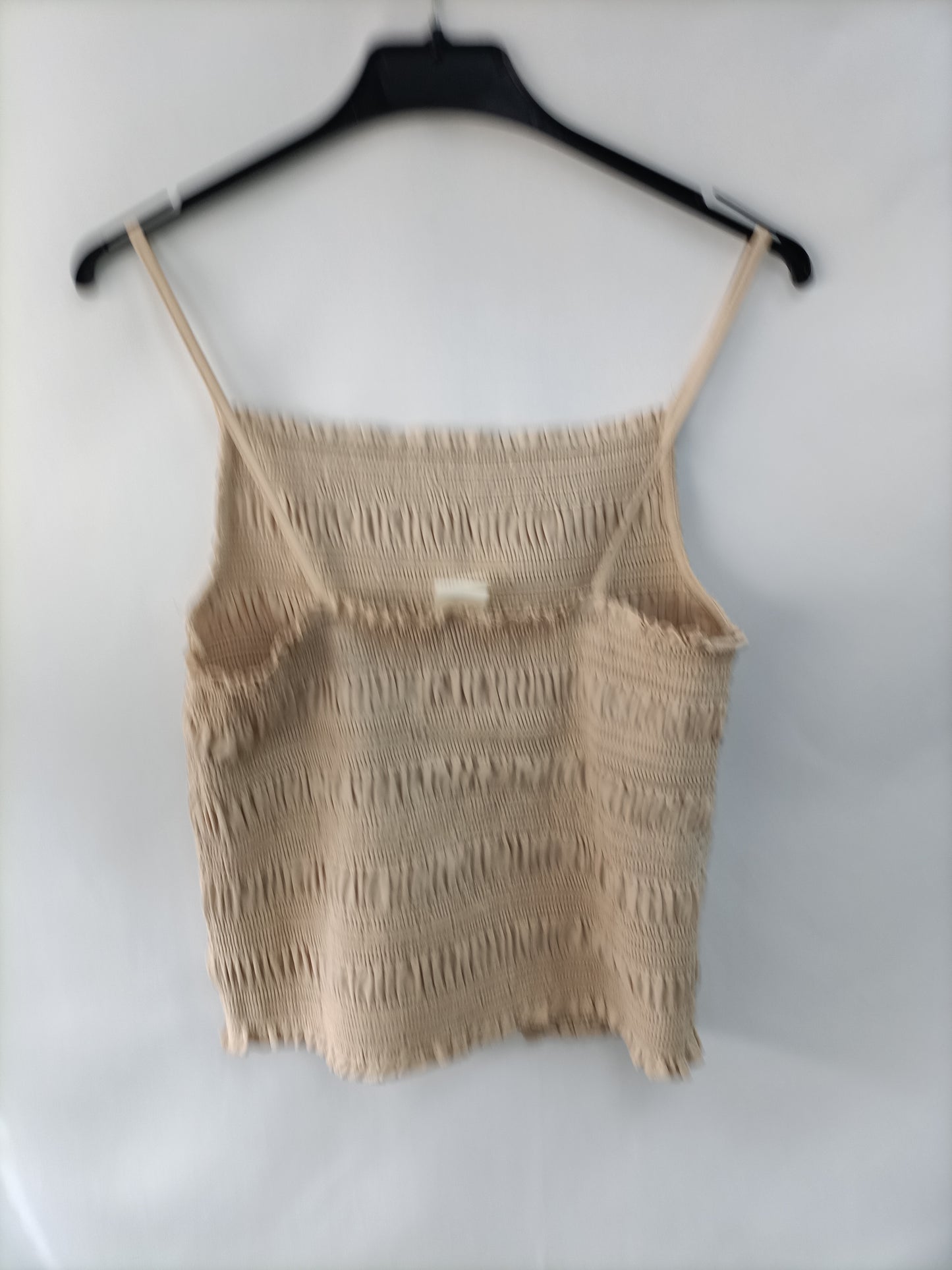 H&M. Top beige nido abeja T.m