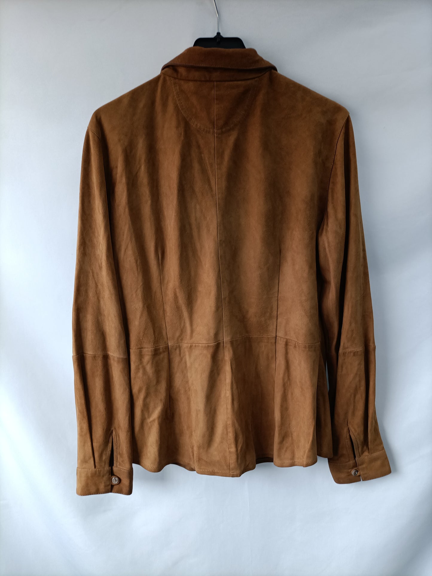 MASSIMO DUTTI. Sobrecamisa piel T.m (tara)