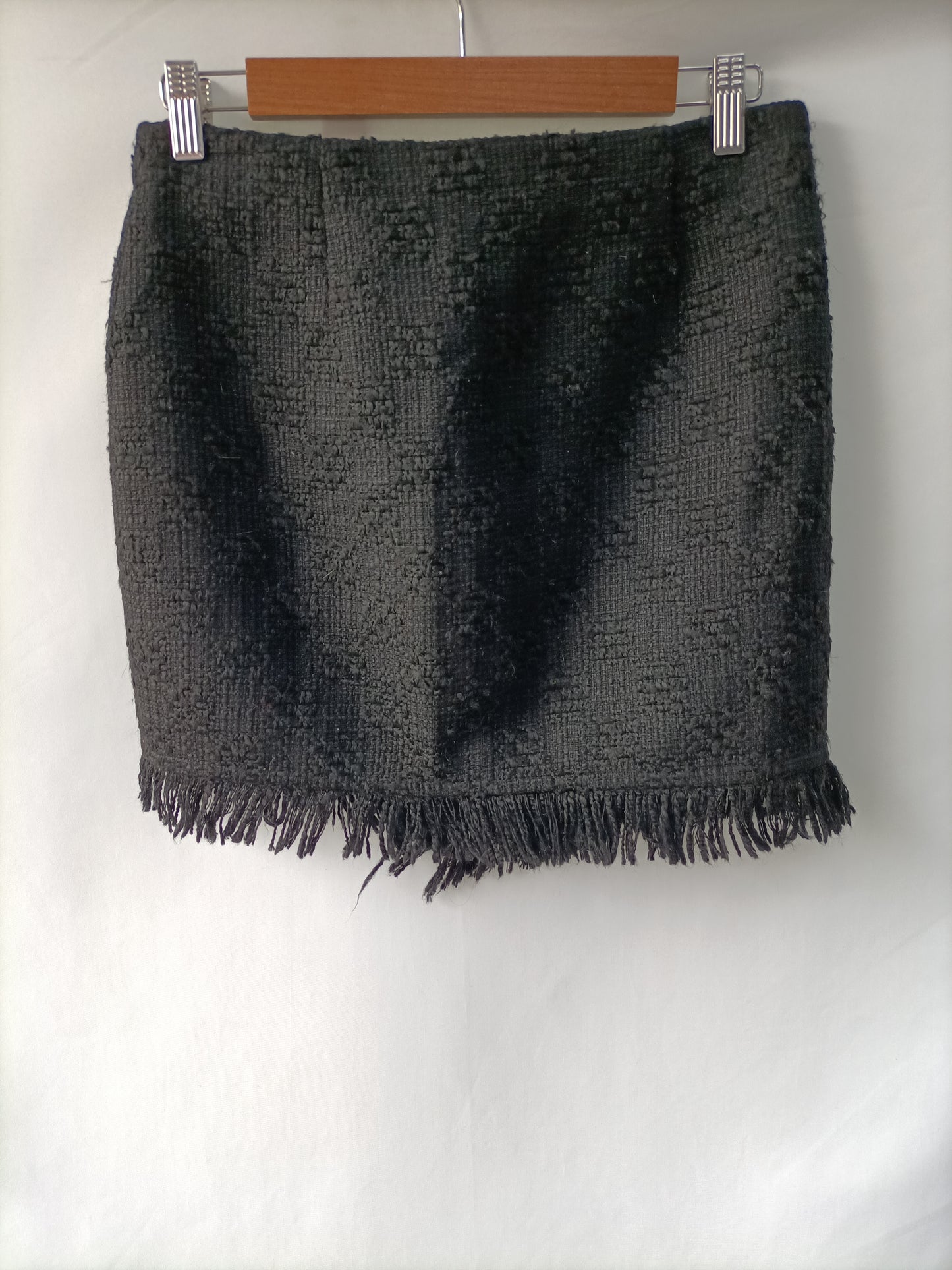 ZARA. Falda negra tweed T.s