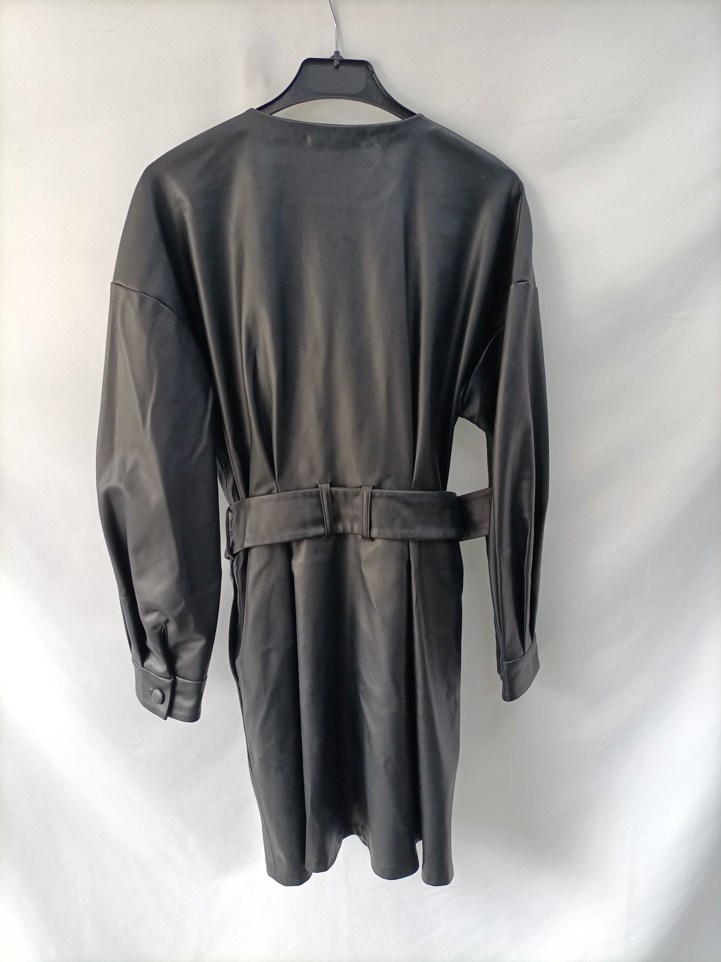 ZARA. Black leather effect dress Tm
