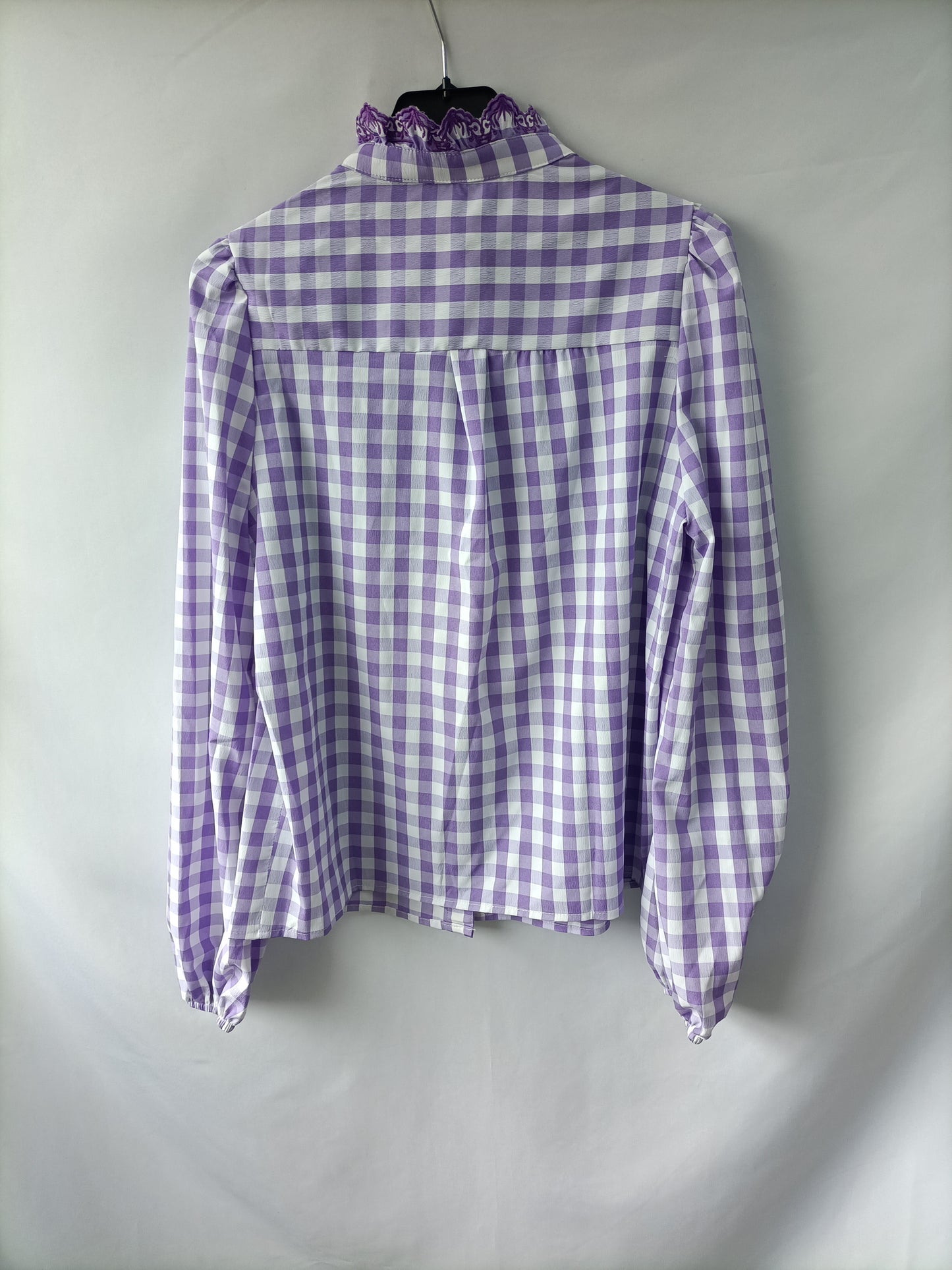 OTHERS. Purple plaid blouse Tu(m)