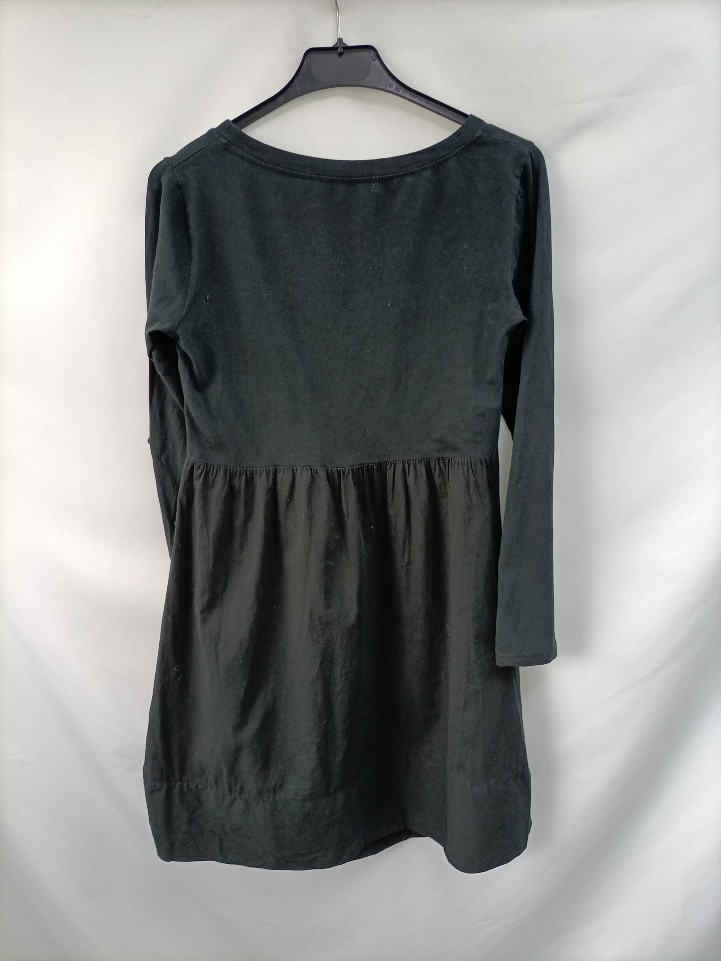 OTHER. Black long-sleeved ruffled dress Tm