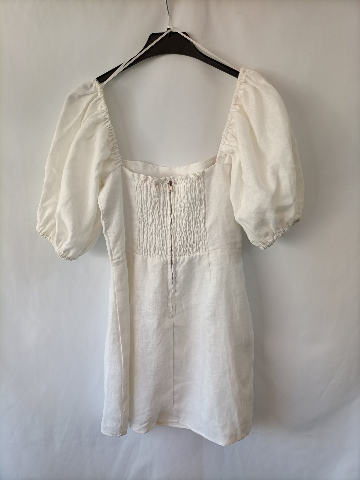 VERGE GIRLS. Vestido lino blanco T.6(s)