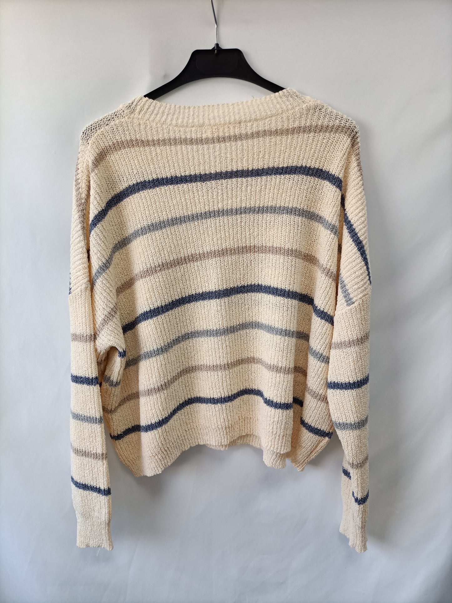 WHITE&ONE. Jersey beige rayas T.m