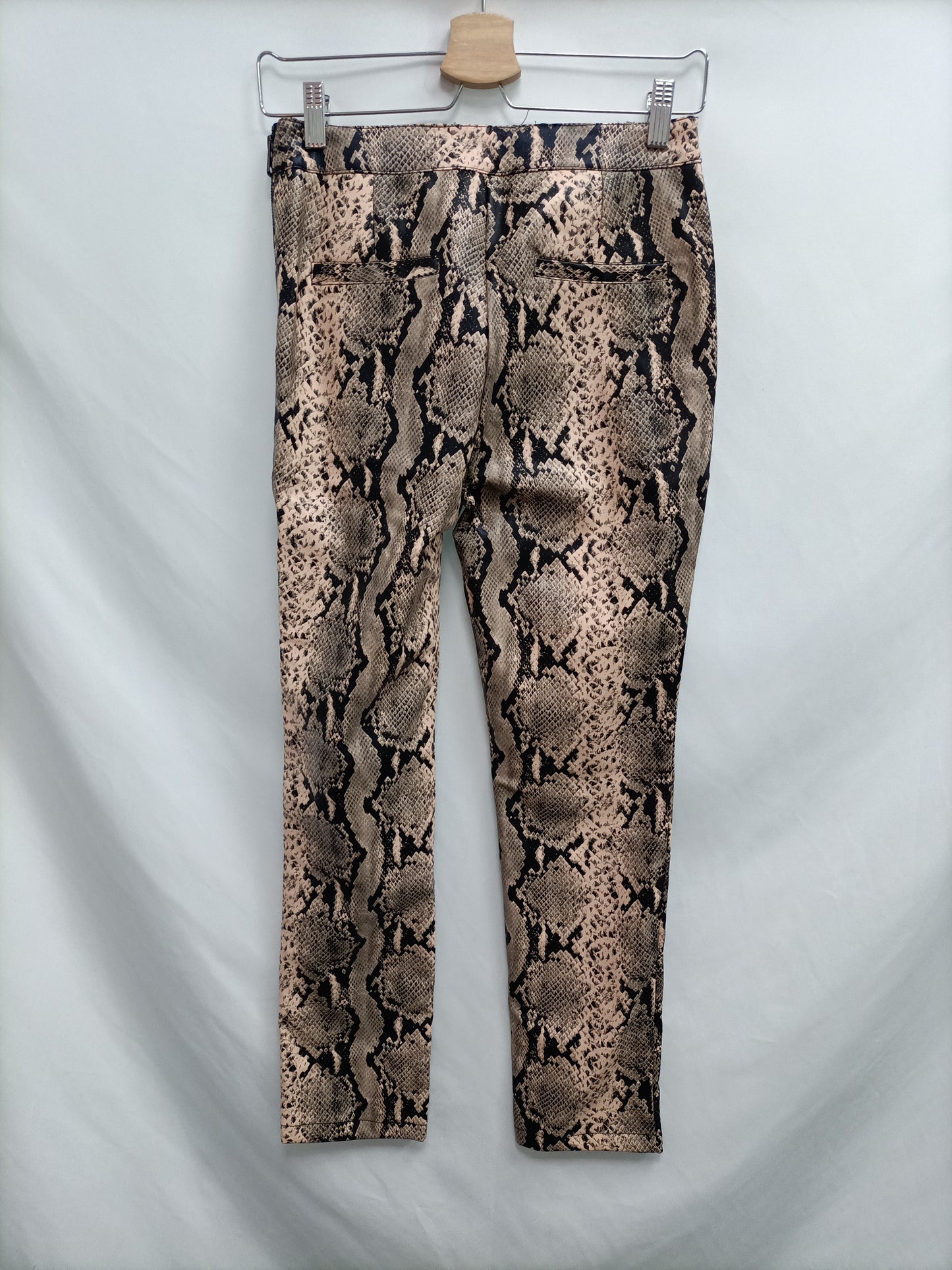 LEFTIES. Animal print faux leather trousers, size 36