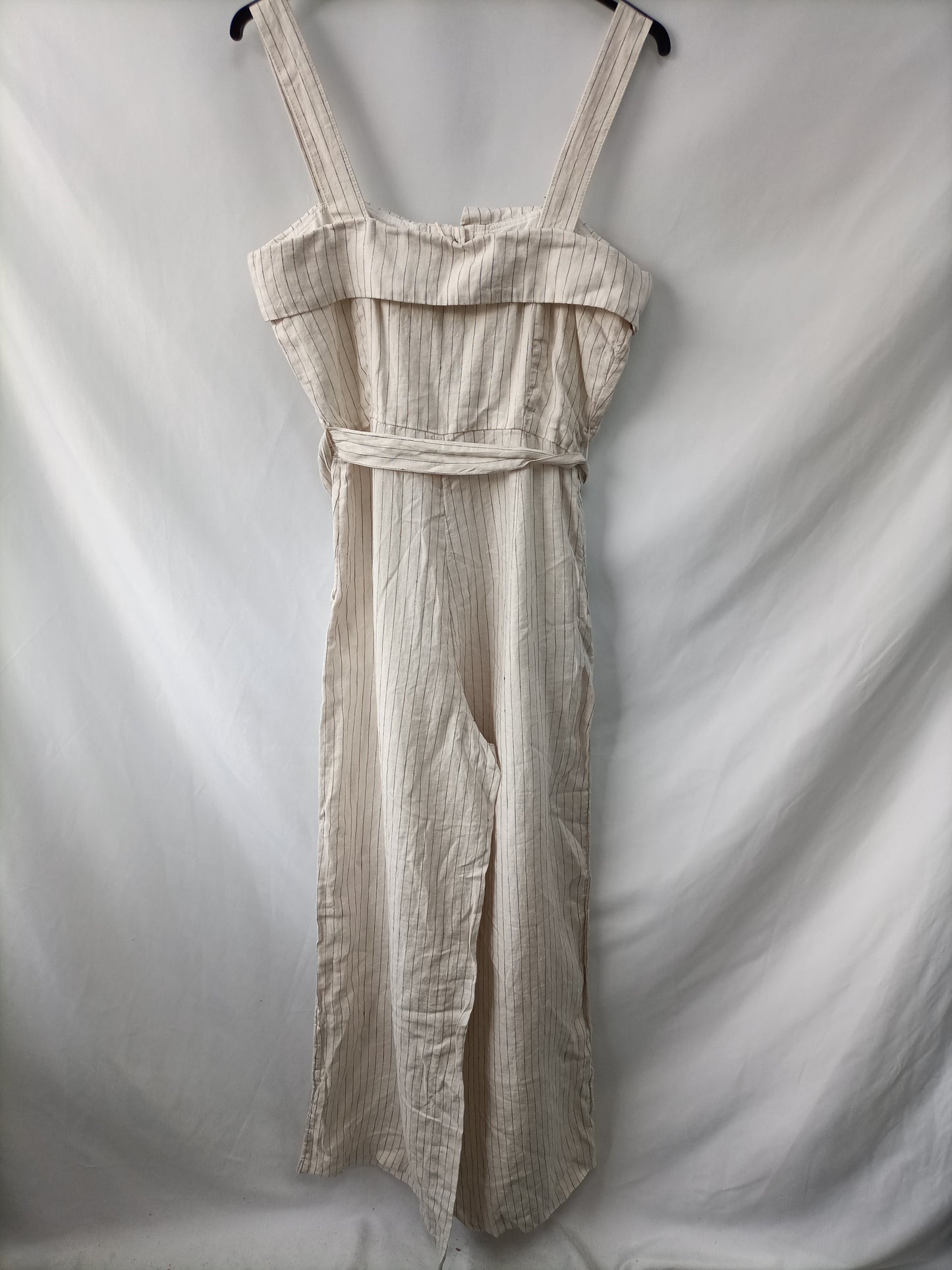 MANGO. Mono beige de lino T.s