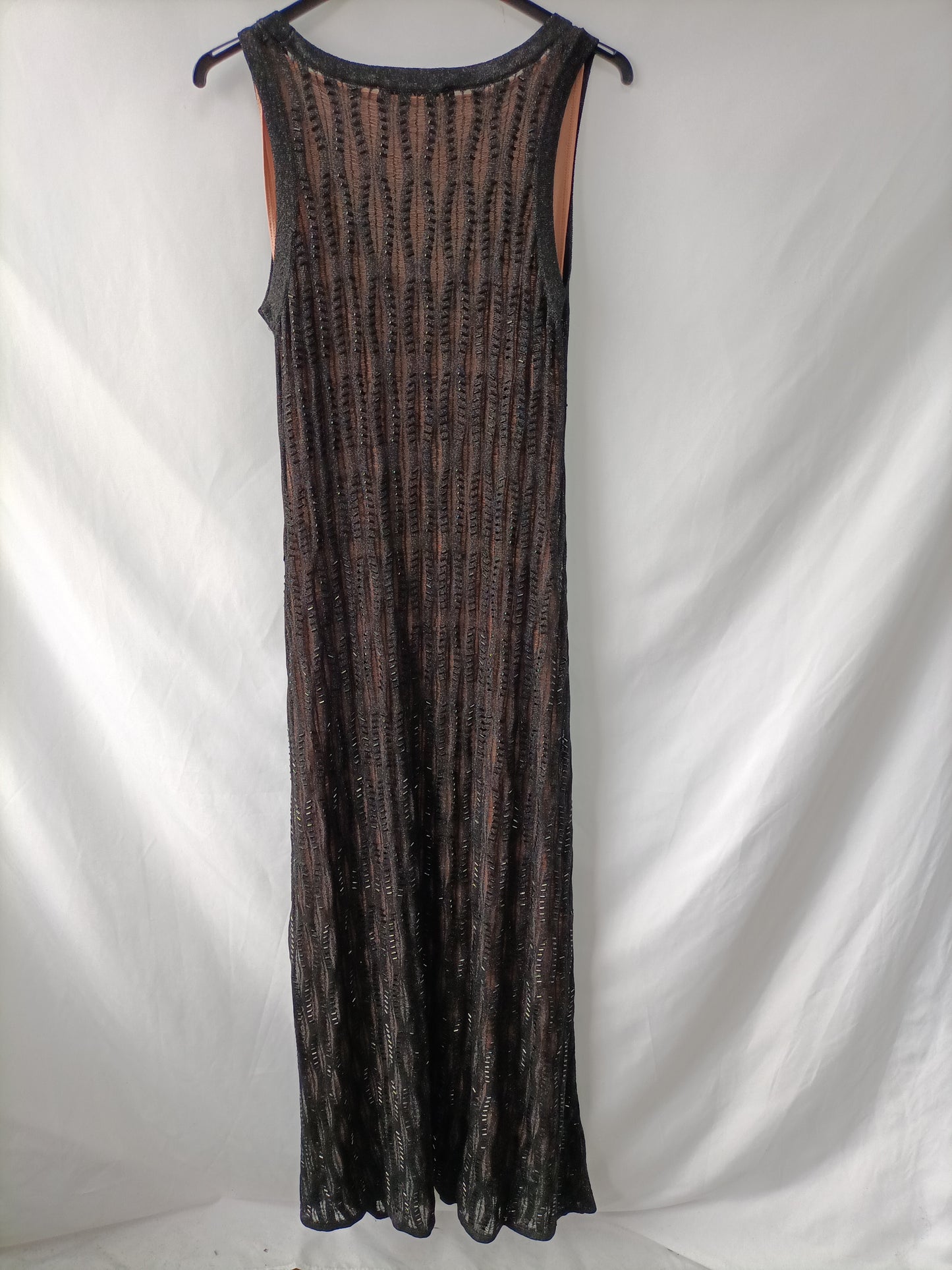 ZARA. Vestido largo pedrería T.s