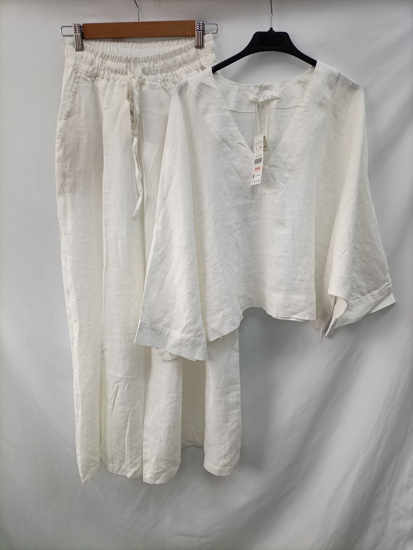 OYSHO. Pantalón blanco lino T.xs