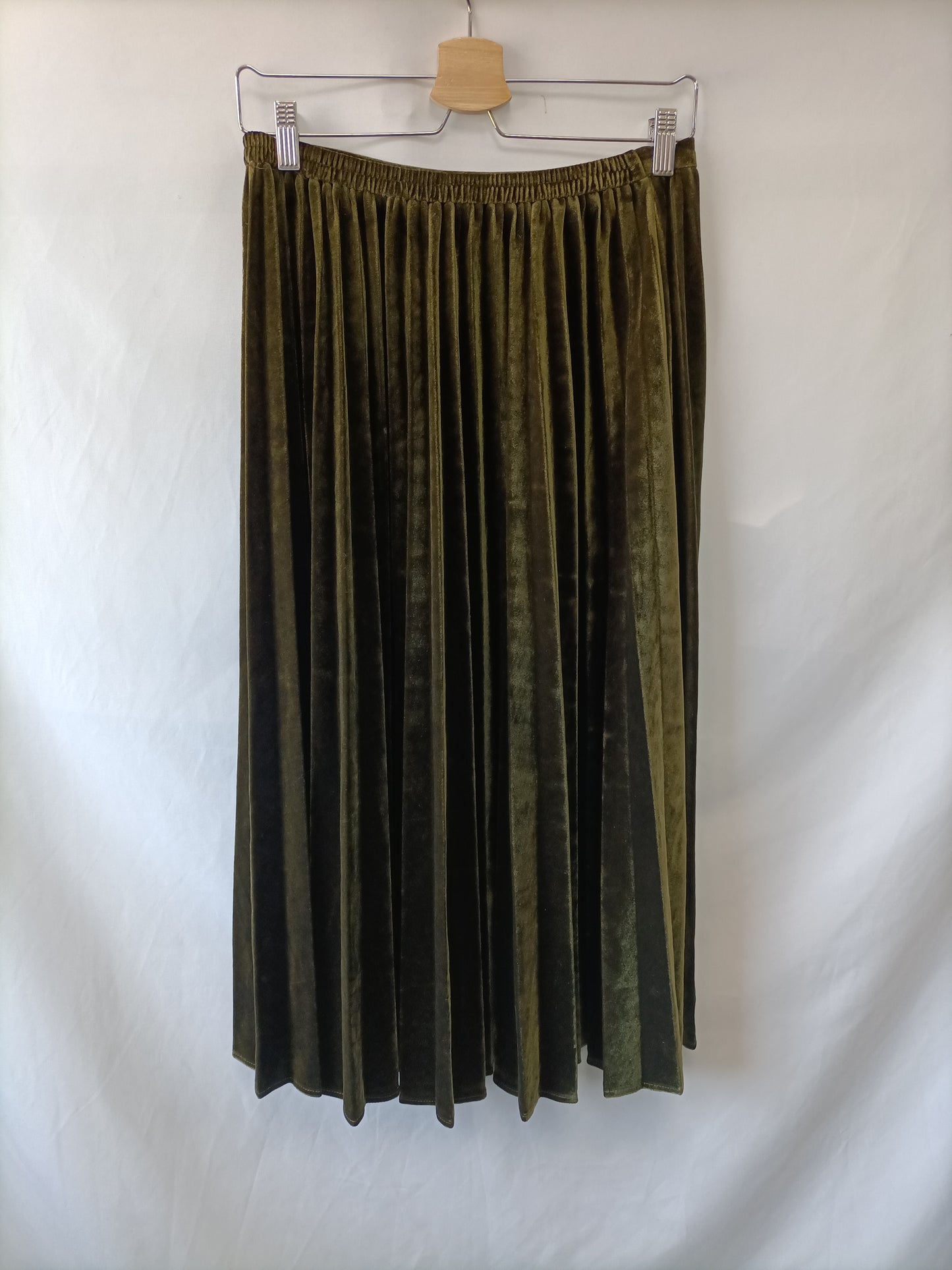 AN'GE. Falda plisada verde T.2(m)