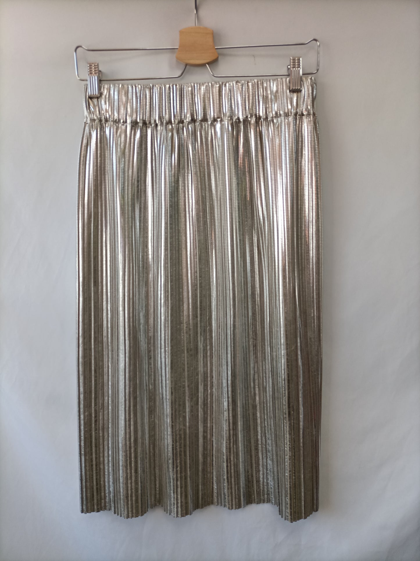 ISABEL MARANT. Falda midi plateada T. 36