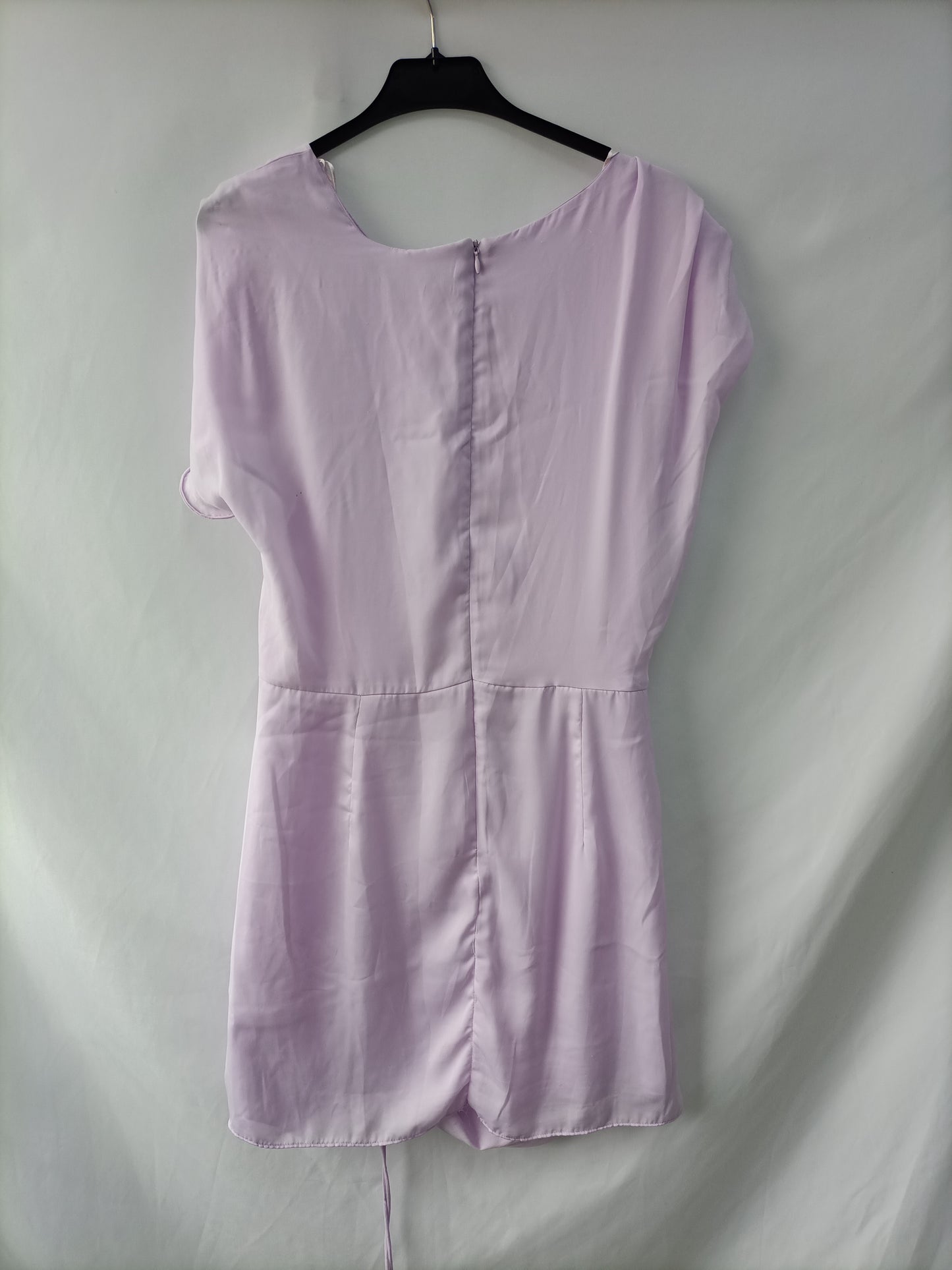 ZARA. Vestido lila fruncible. T.xl