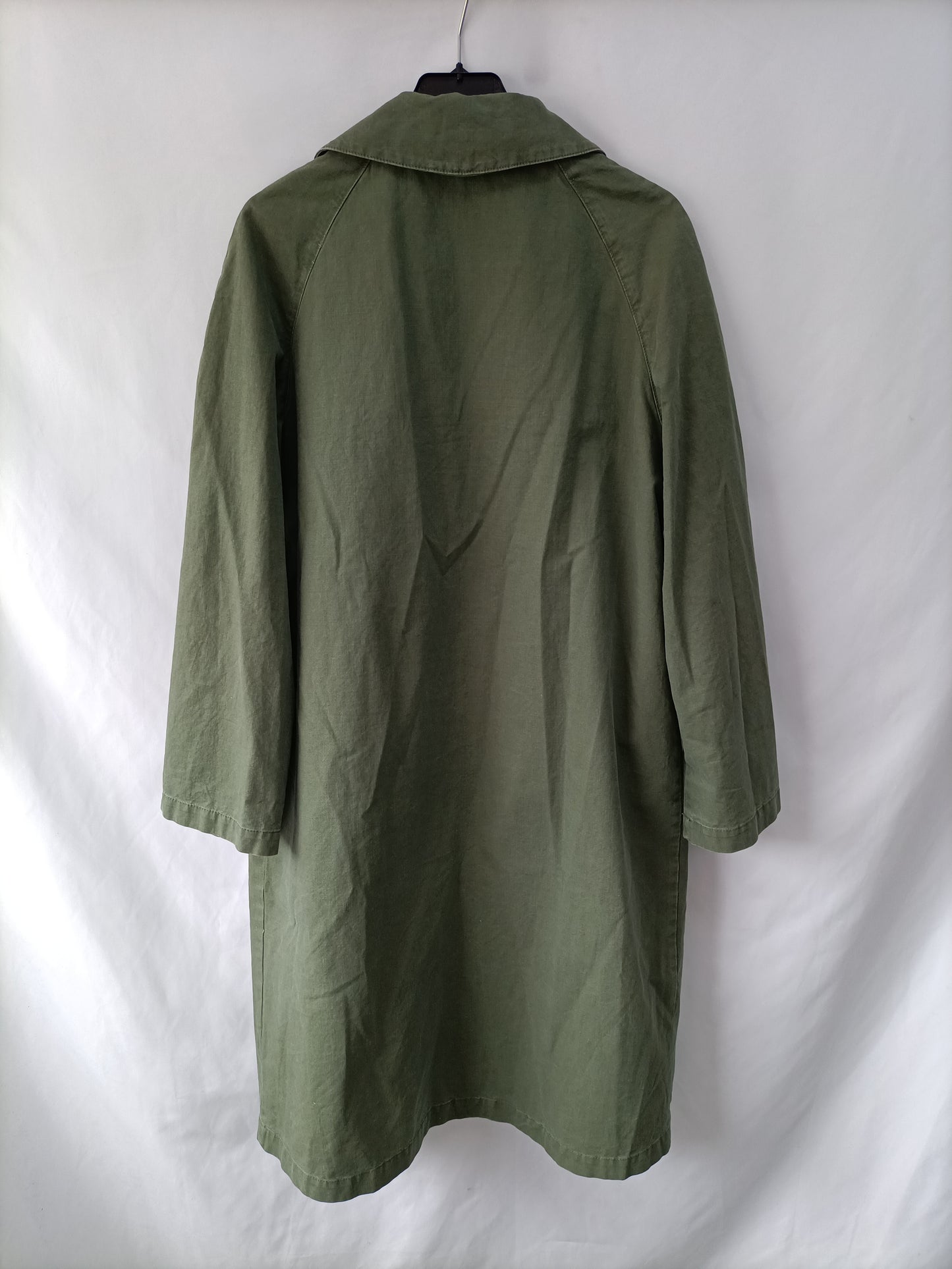 MASSCOB. Green trench coat size 34