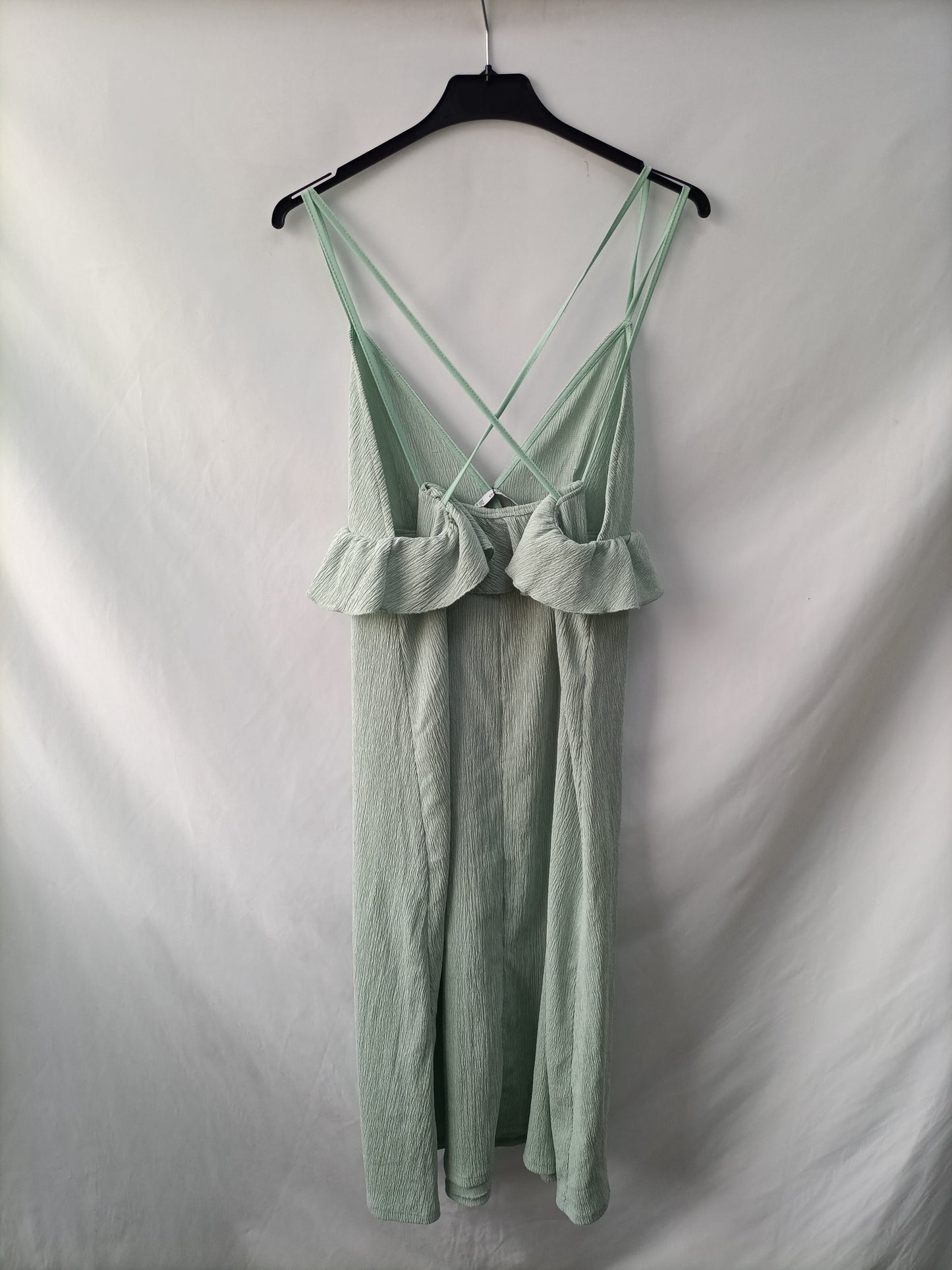 MANGO. Vestido midi verde T.l