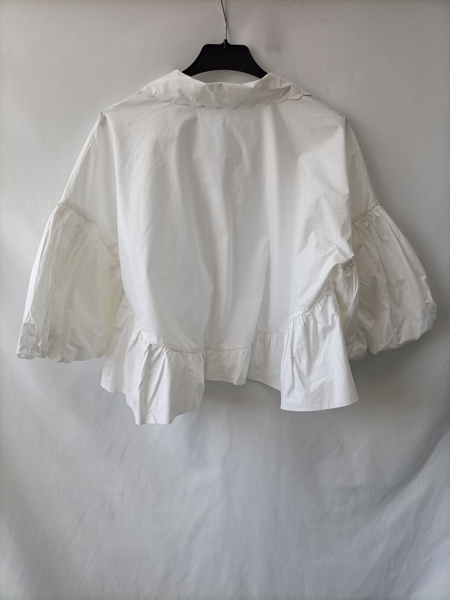 ZARA. White blouse with a T-shirt collar