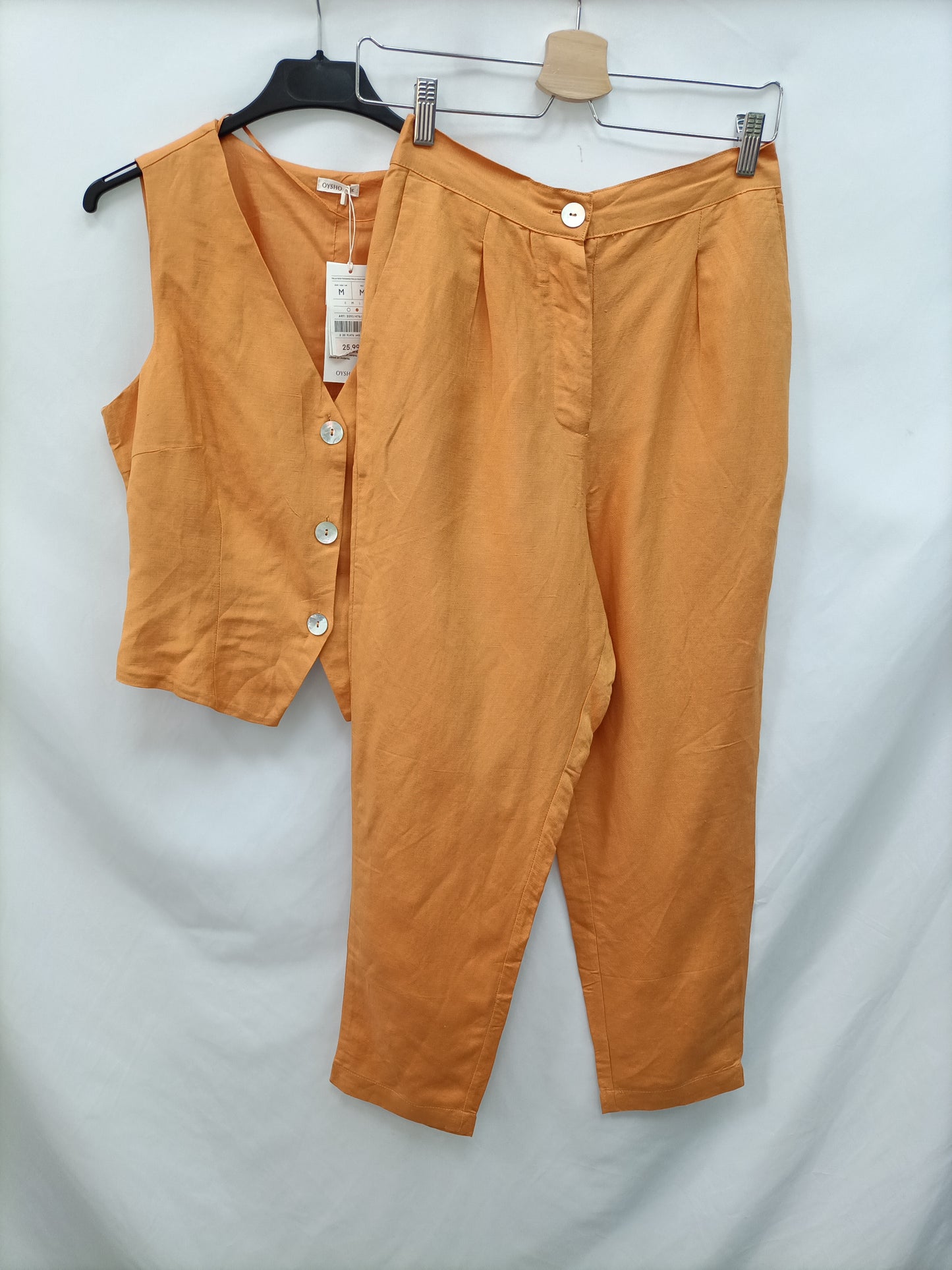 OYSHO.Top/chaleco naranja palo T.M
