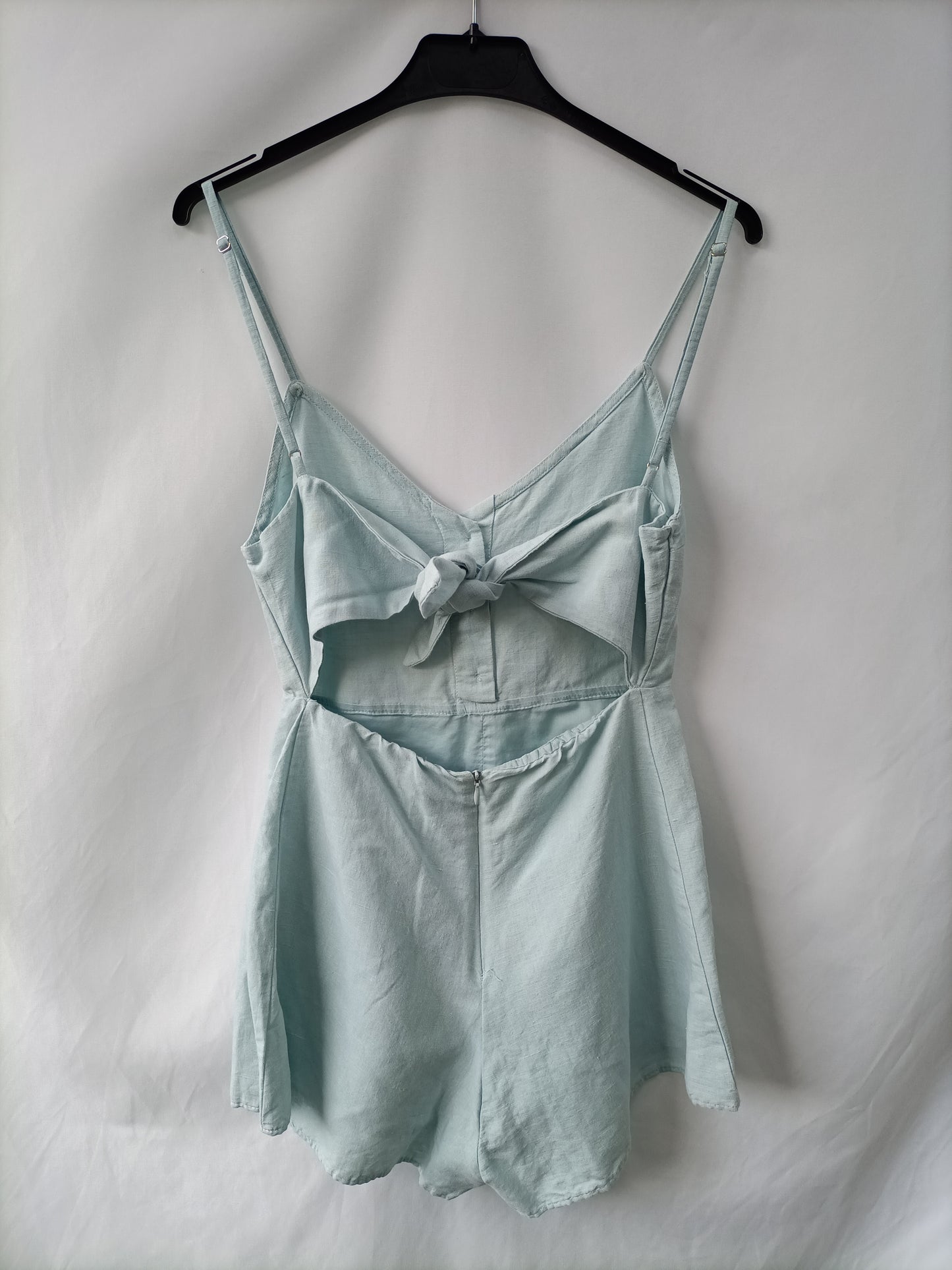 PULL&BEAR. Mono azul lino T.s