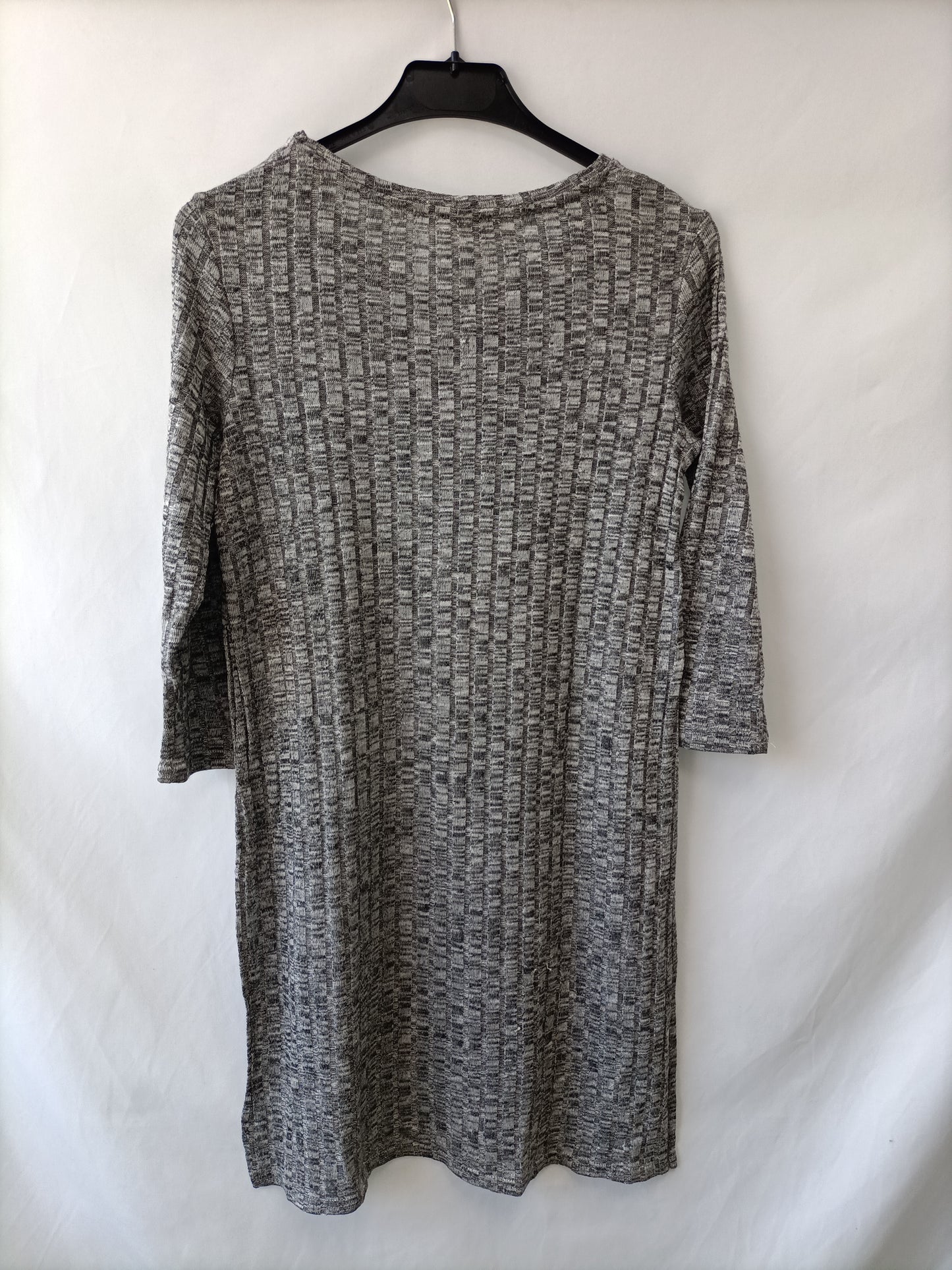 STRADIVARIUS. Camiseta jaspeada gris T. s