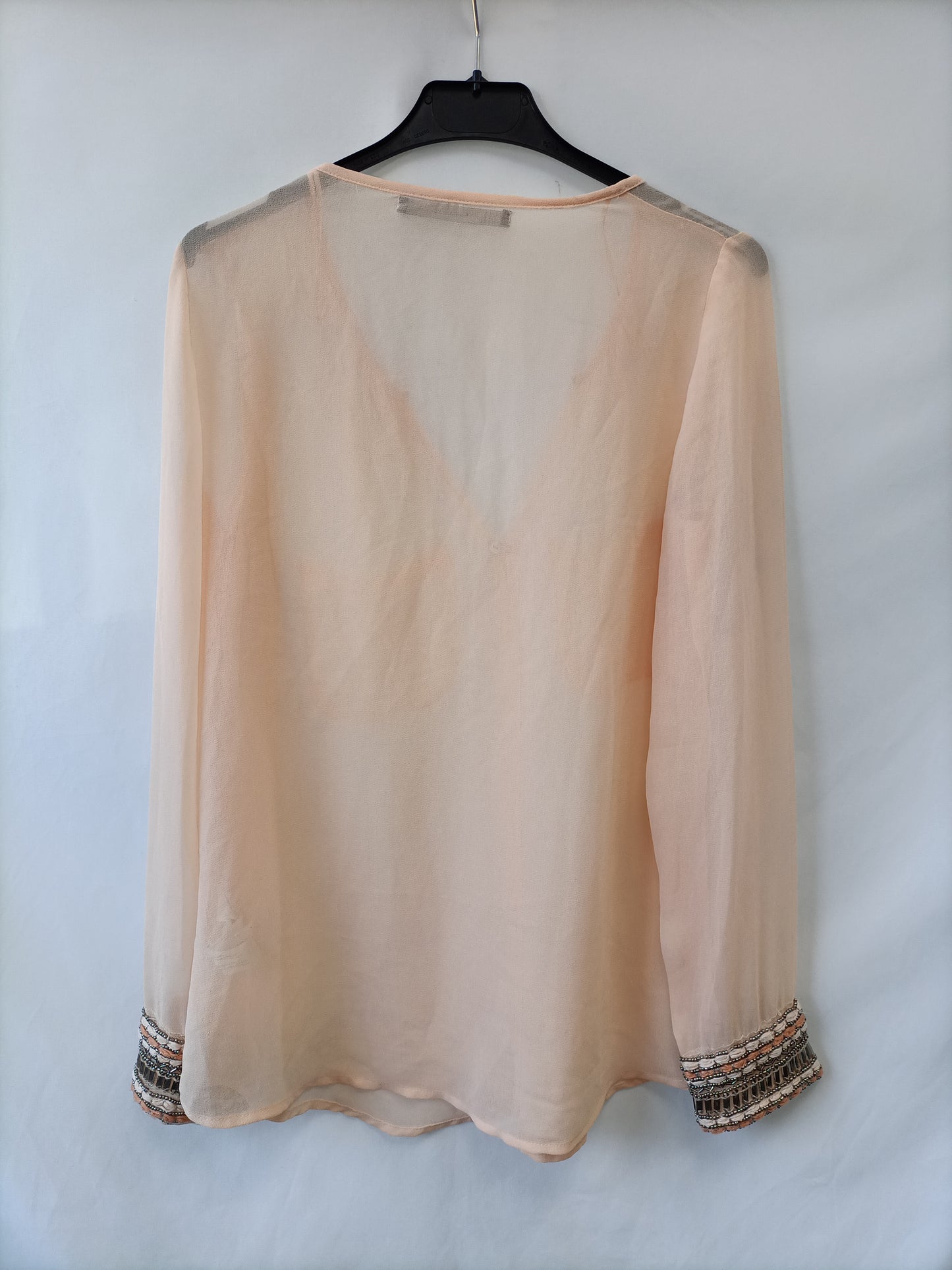 ZARA. Salmon beaded shirt TS