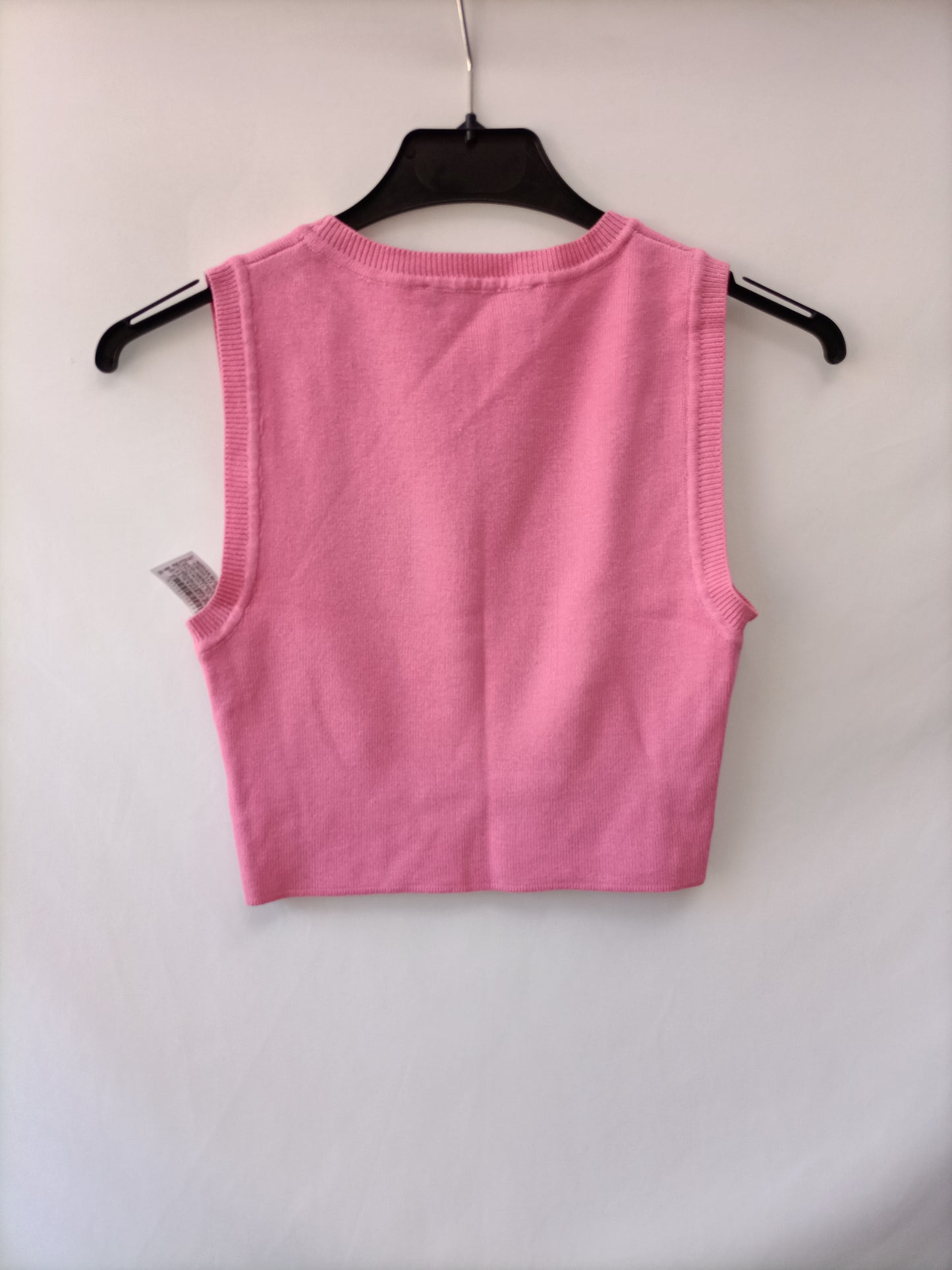 ZARA.Camiseta punto rosa T.S