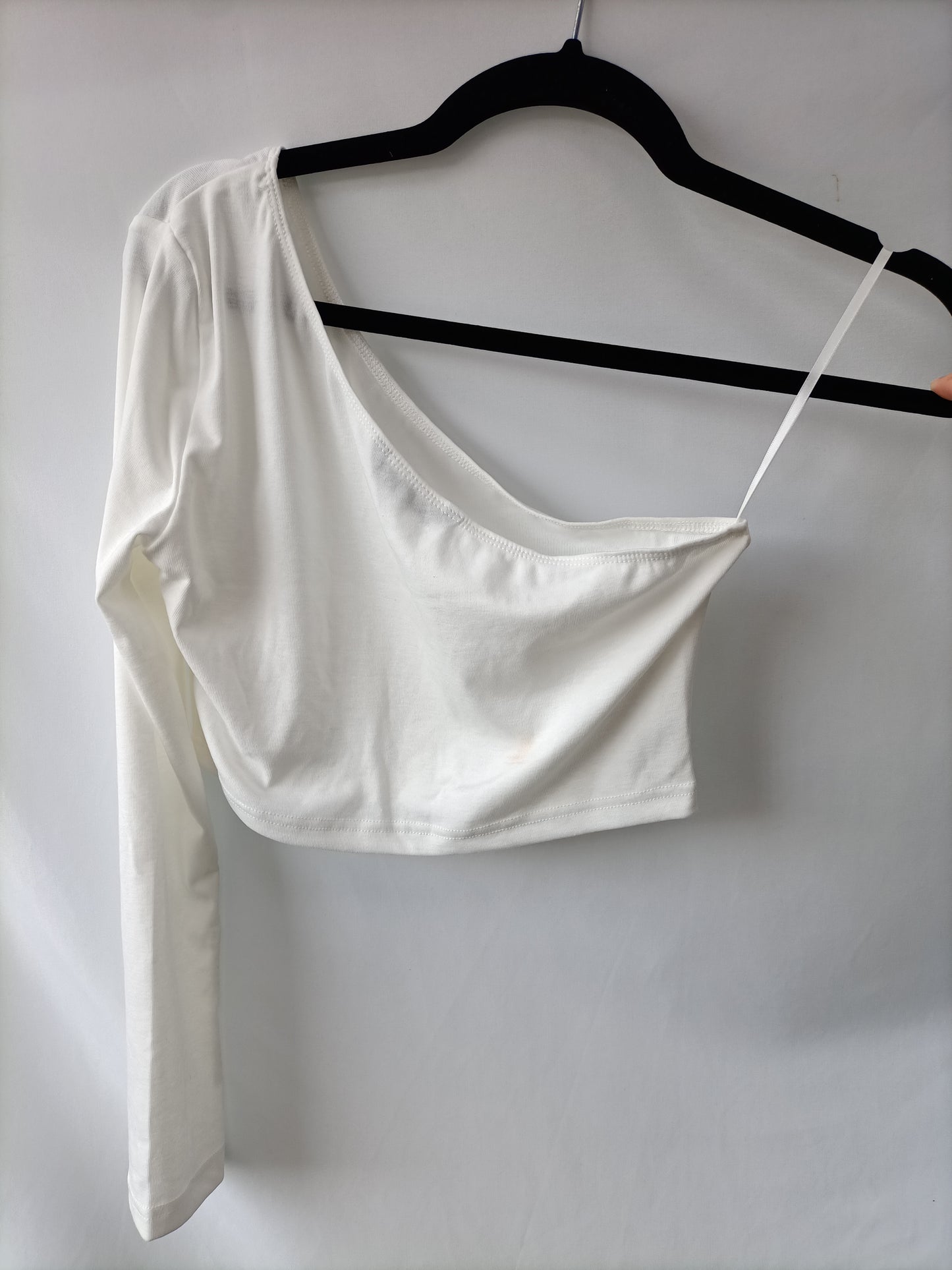 SHEIN. Top asimétrico blanco T.l