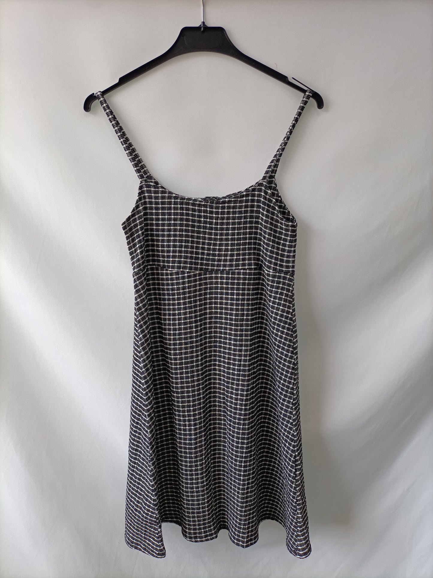 MANGO. Vestido corto cuadro T.m