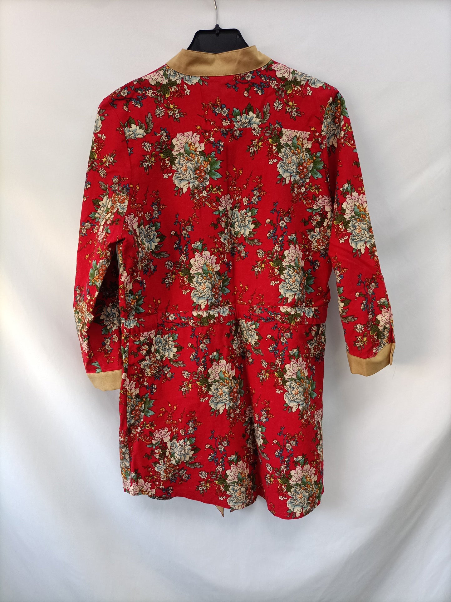 MAPLE JERSEY. Vestido rojo flores T.s/m