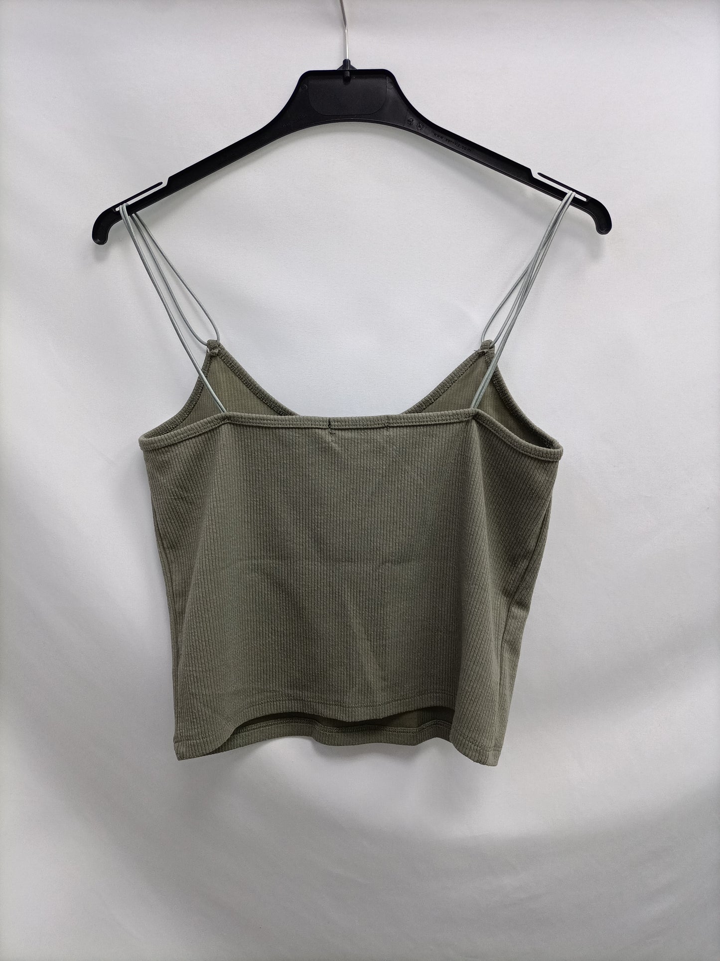 TRK. Top canalé verde T.m