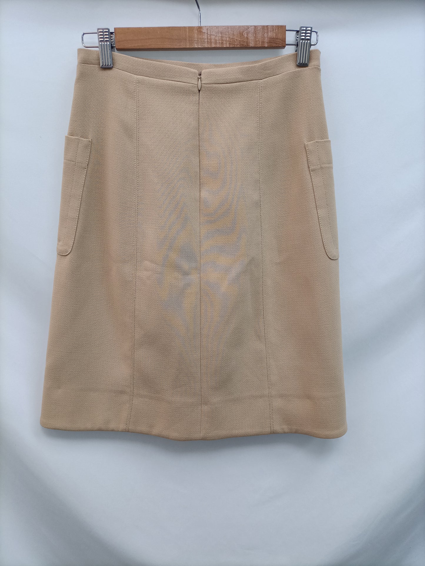 Zara. Falda camel bolsillos T.xs