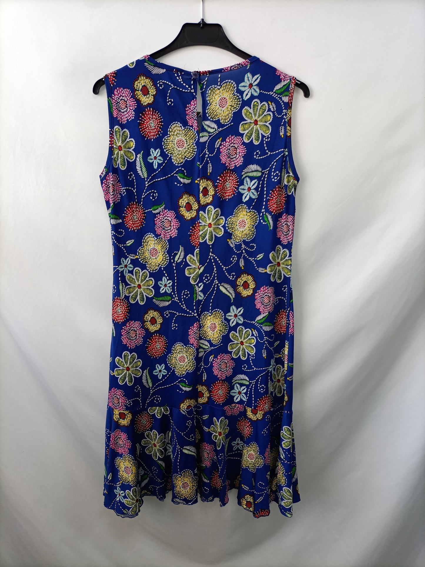 FESTA. Vestido azulón con flores T.38