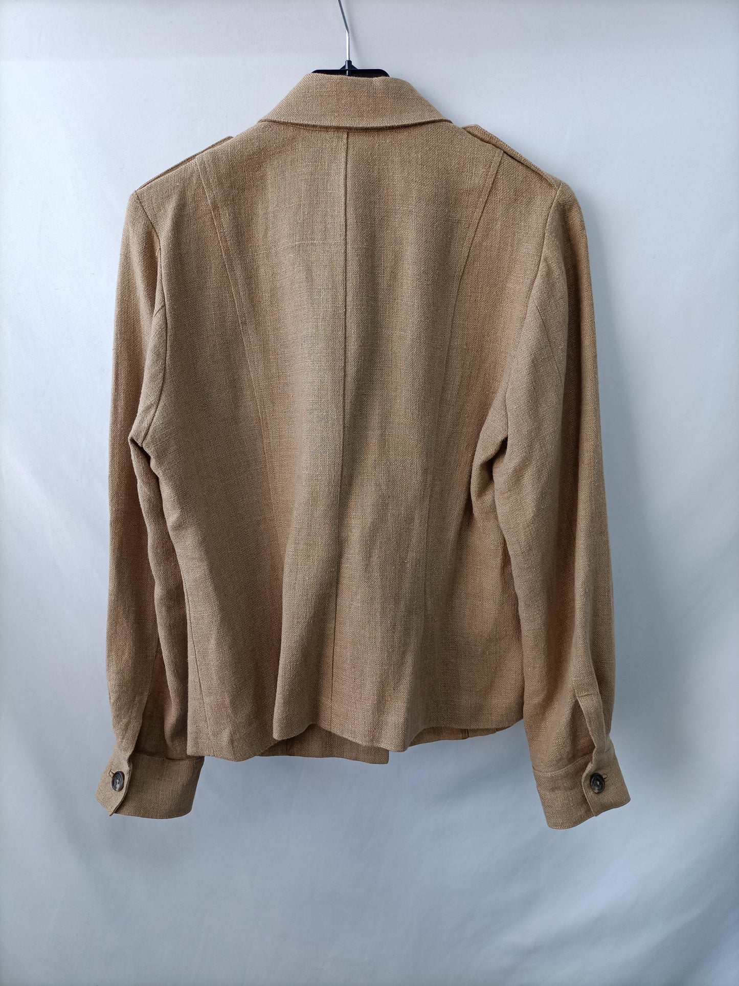 RALPH LAUREN.Sobrecamisa lino beige T.10 (38)