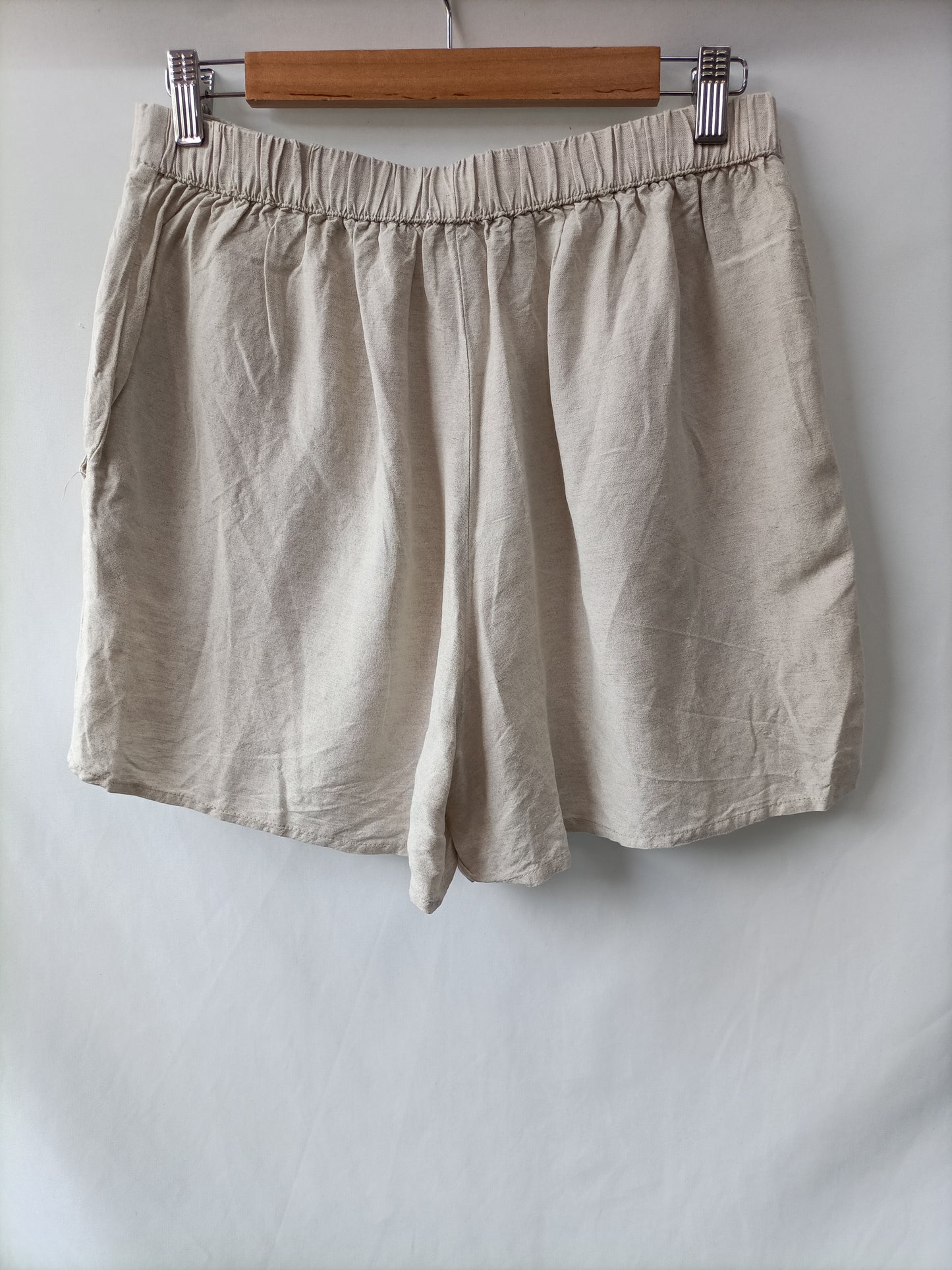 OYSHO. Pantalón beige lino T.m
