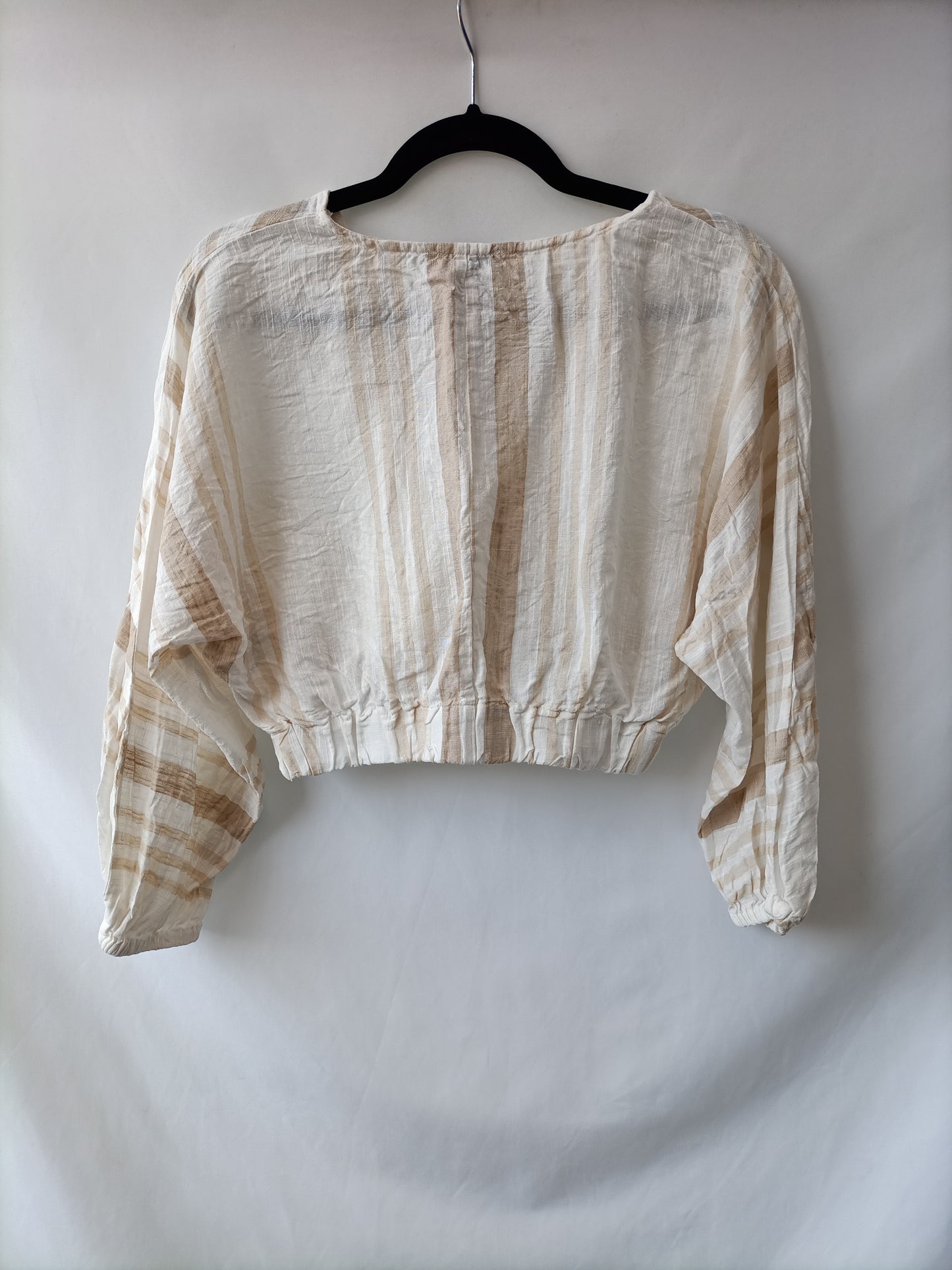 PRIMARK. Croptop rayas lino T.38