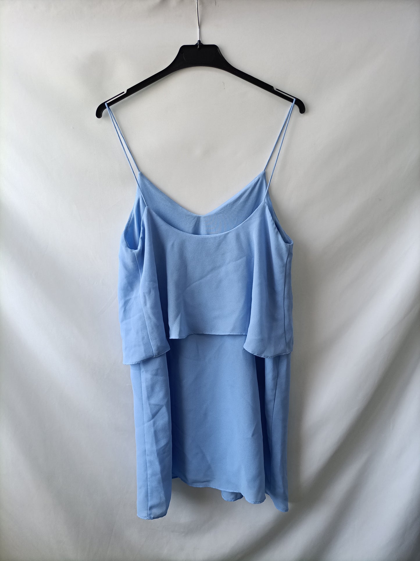 MANGO. Blue strapless dress, size M
