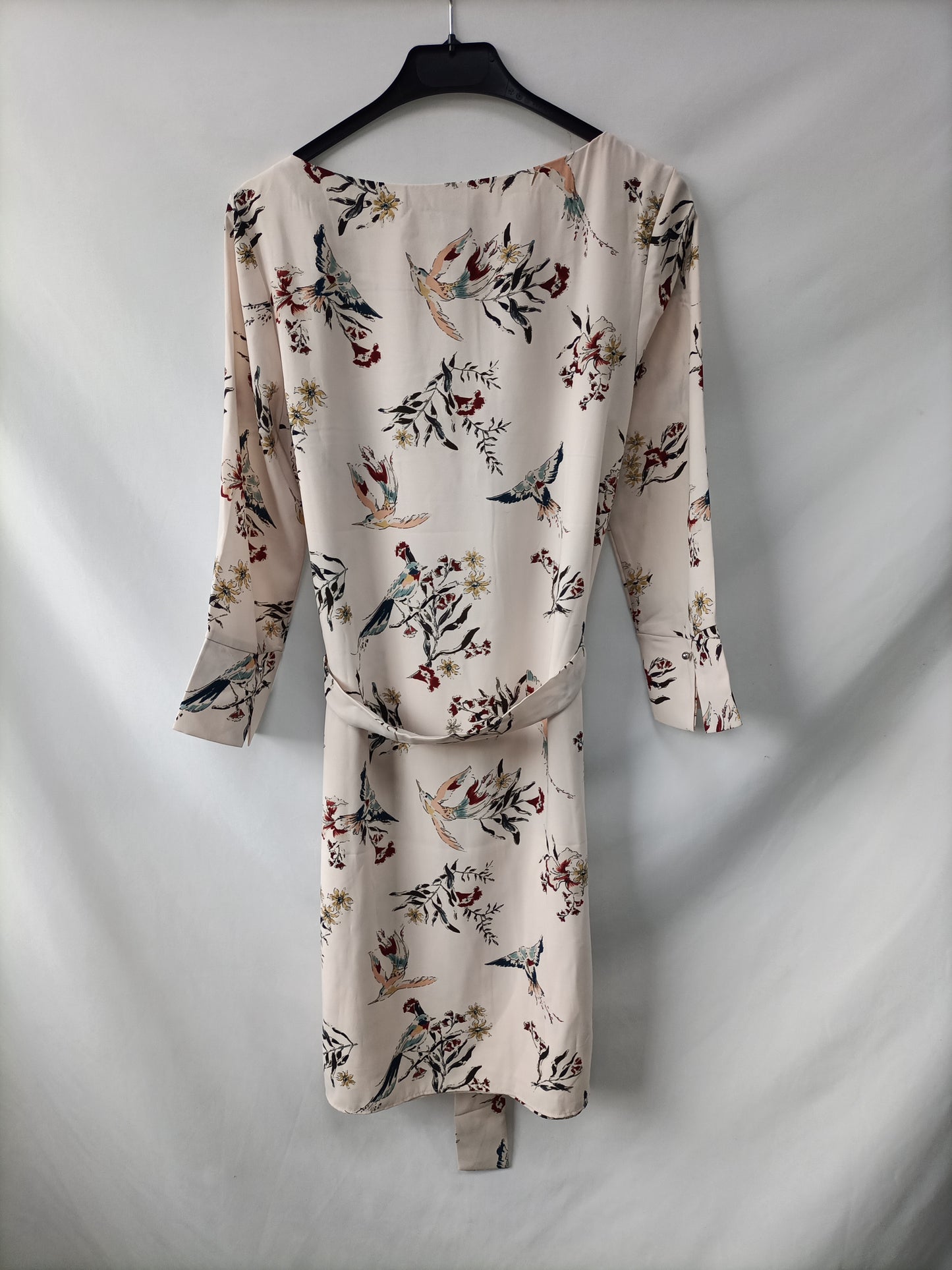 H&M. Vestido beige flores T.34