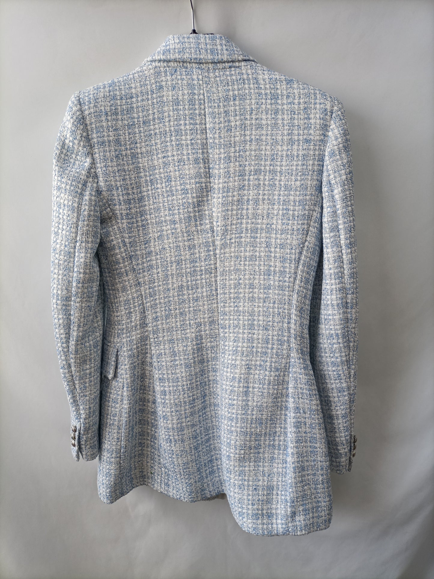ZARA.Blazer tweed azul. T.xs